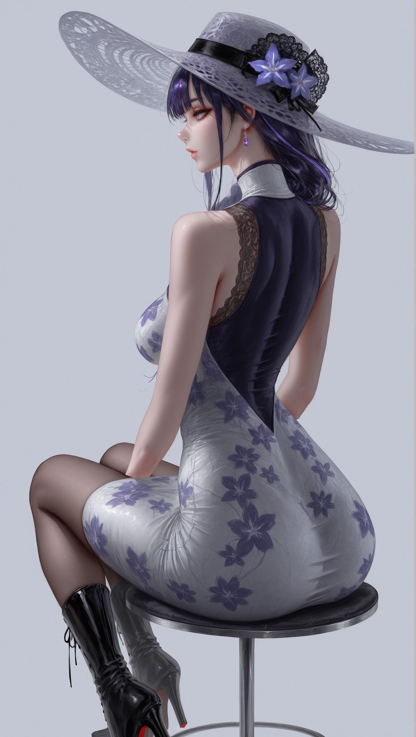 原神 雷电将军 多角度服装及侧颜展示 游戏二次元 Ai绘画,第5张