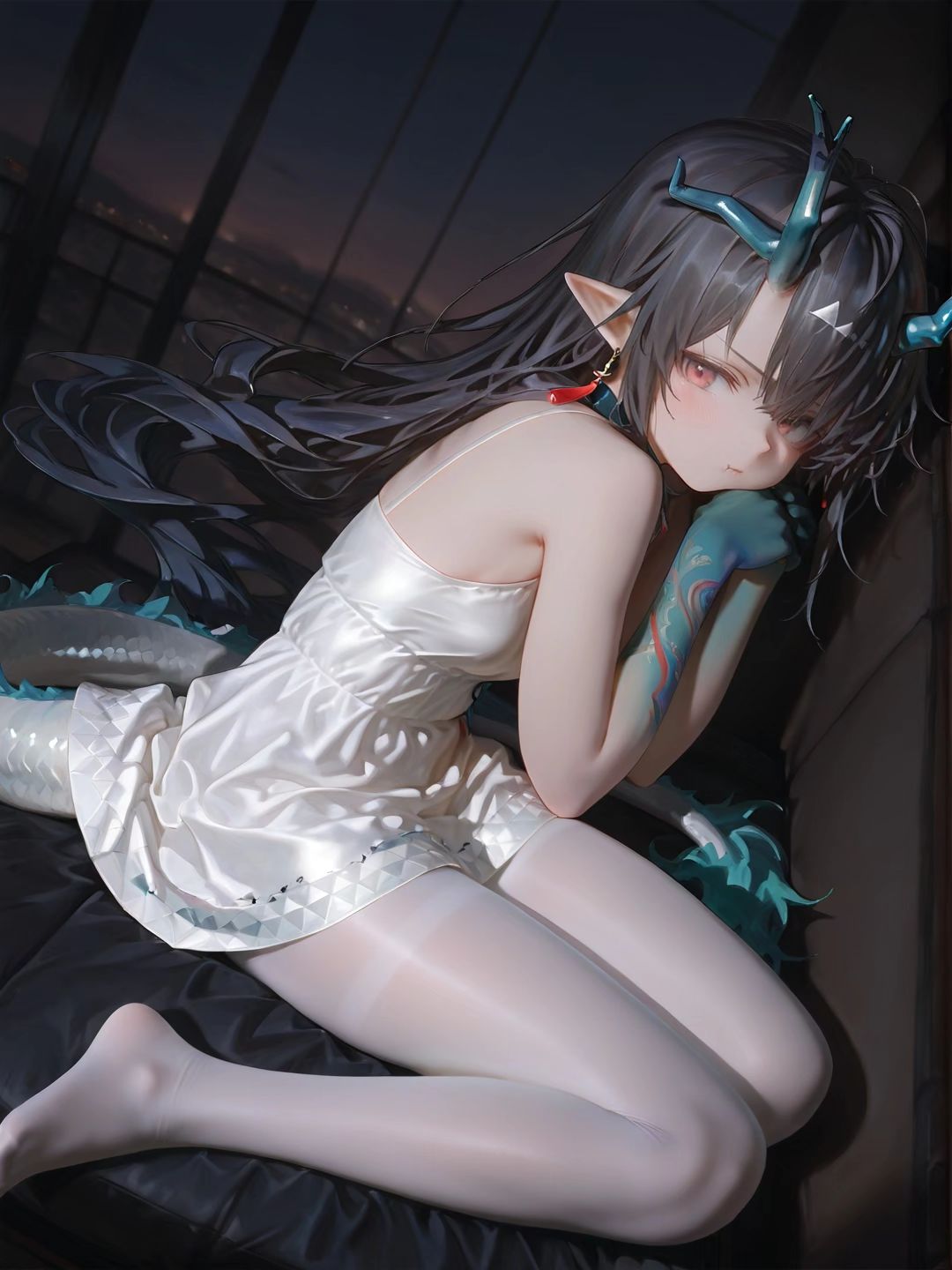 夕瓜 明日方舟夕 二次元游戏萝莉 白丝 手机壁纸图片,第1张