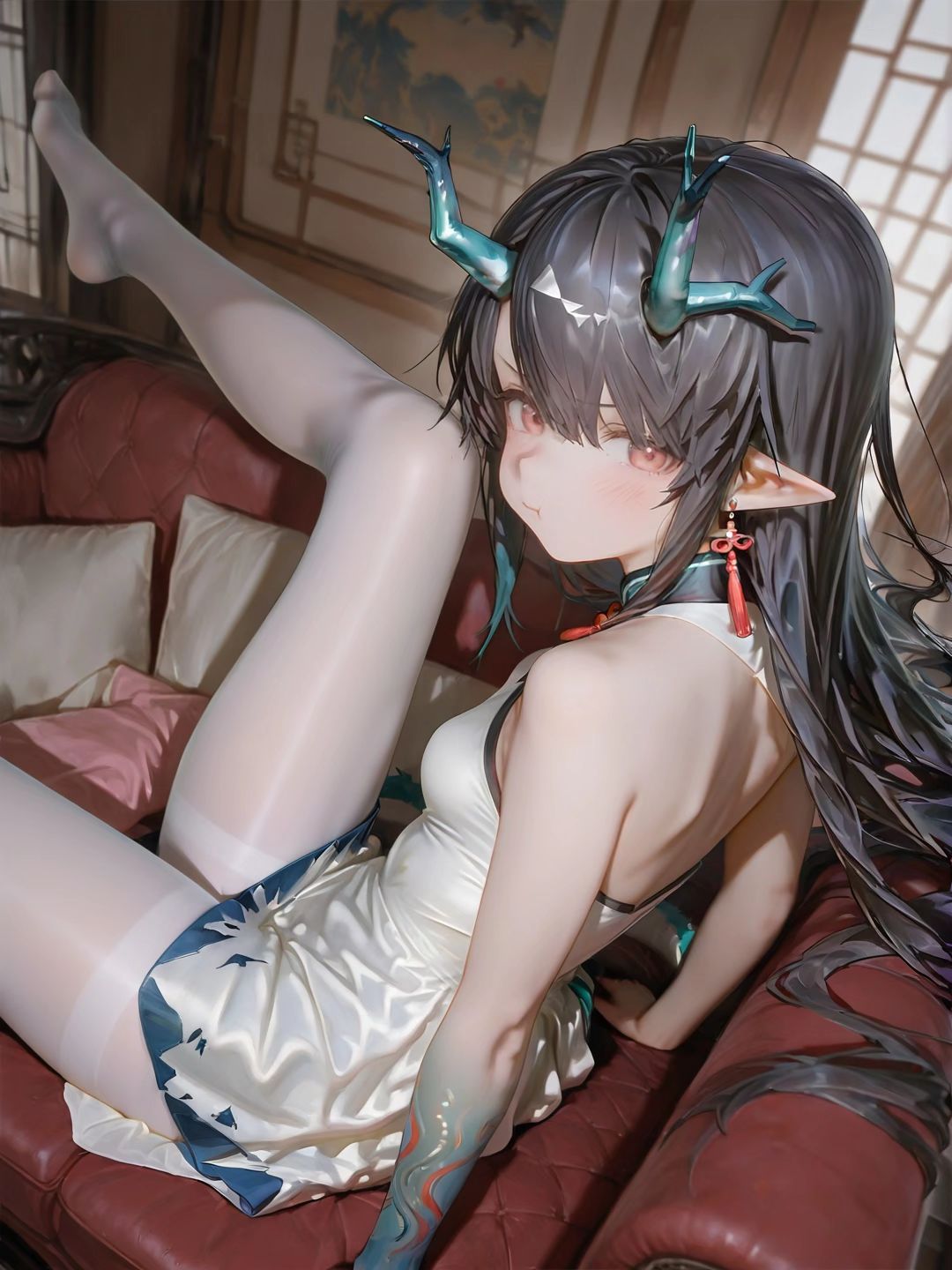 夕瓜 明日方舟夕 二次元游戏萝莉 白丝 手机壁纸图片,第3张