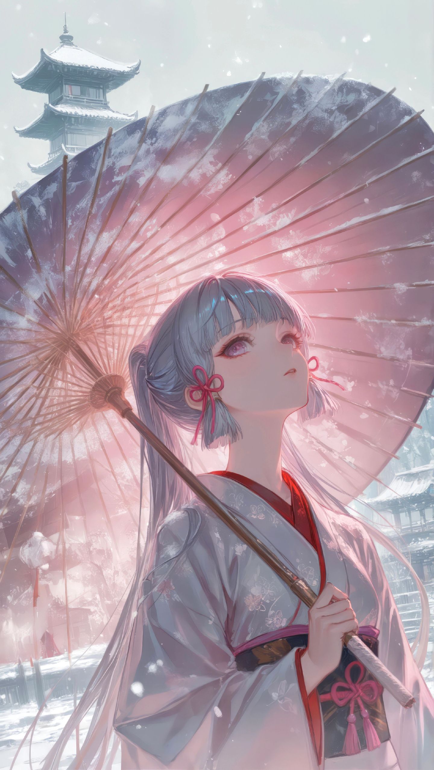 神里绫华壁纸 原神手机壁纸 风格唯美 游戏女孩,第2张