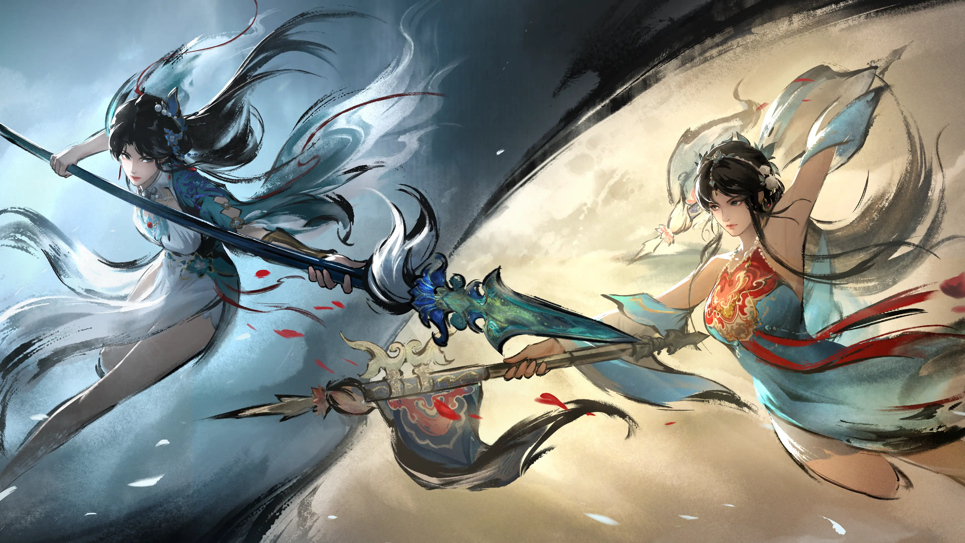 永劫无间手游角色皮肤 古风水墨 横版电脑桌面壁纸,第1张