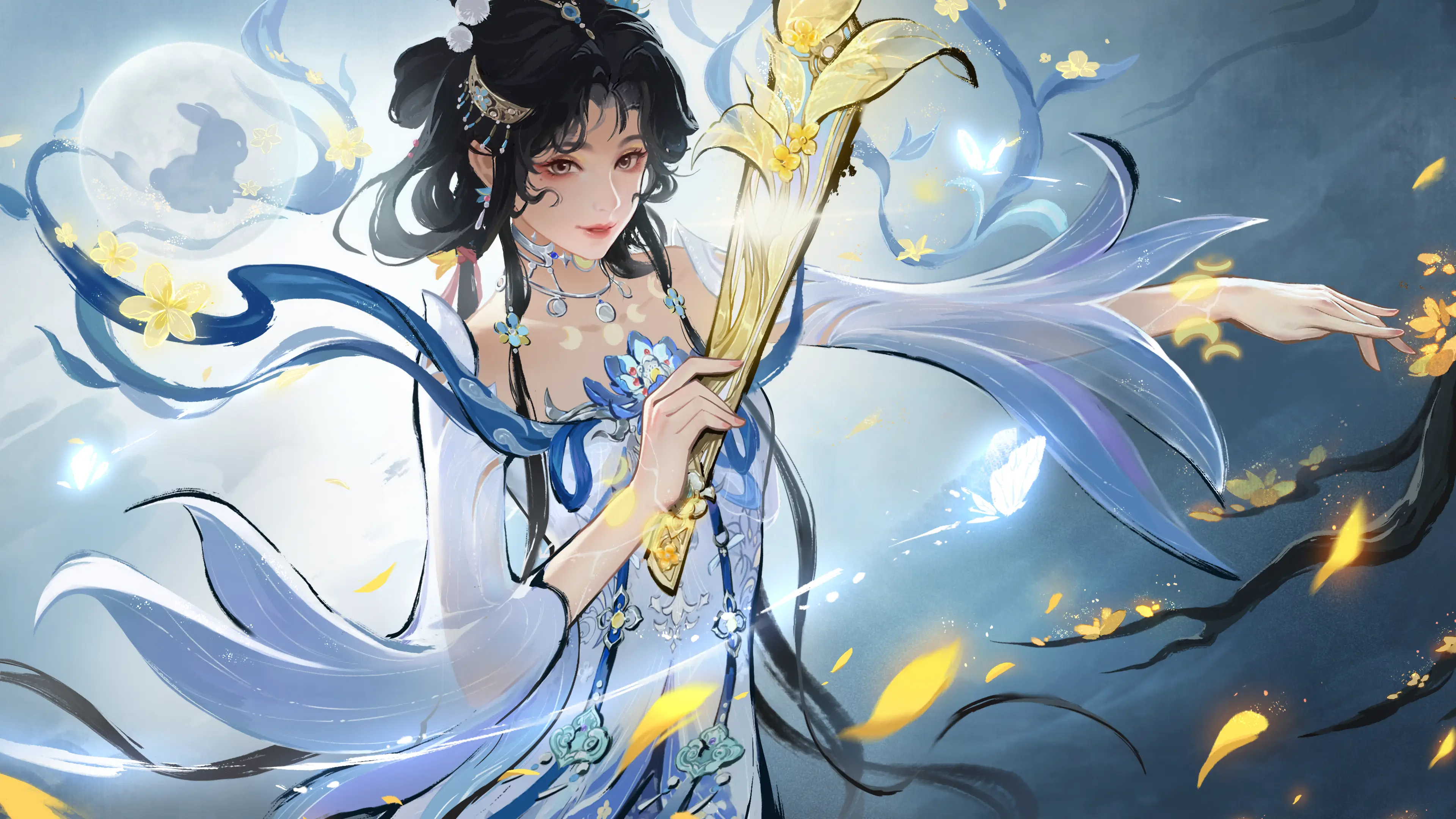 永劫无间手游角色 扇子 横版电脑桌面壁纸,第1张