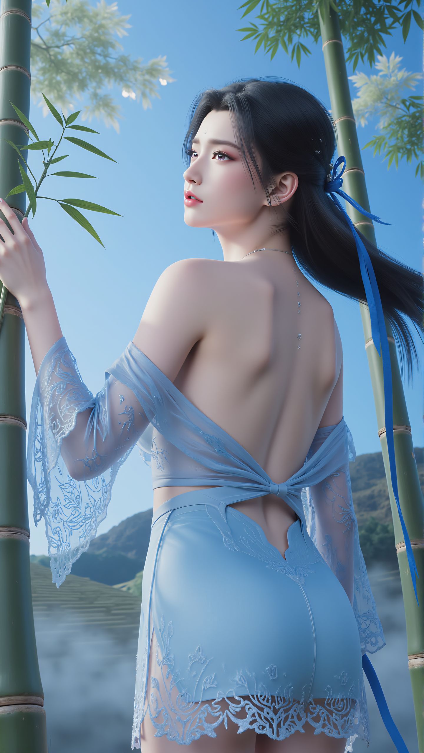 诛仙陆雪琪竹林露背 高清壁纸级雅致魅惑,第1张