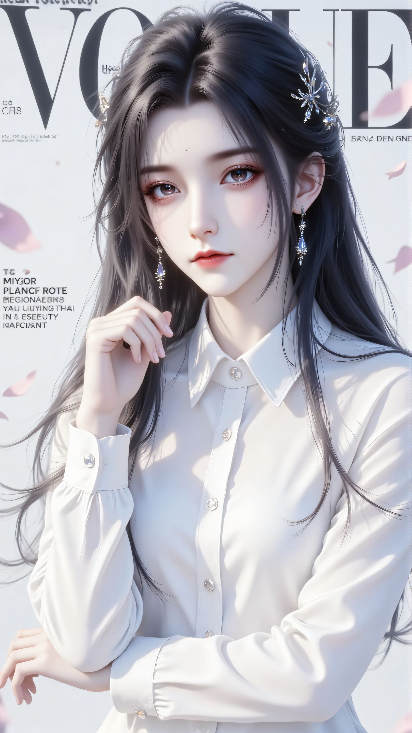 诛仙陆雪琪白衬衫 杂志封面 动漫动画小说国漫女神壁纸,第2张