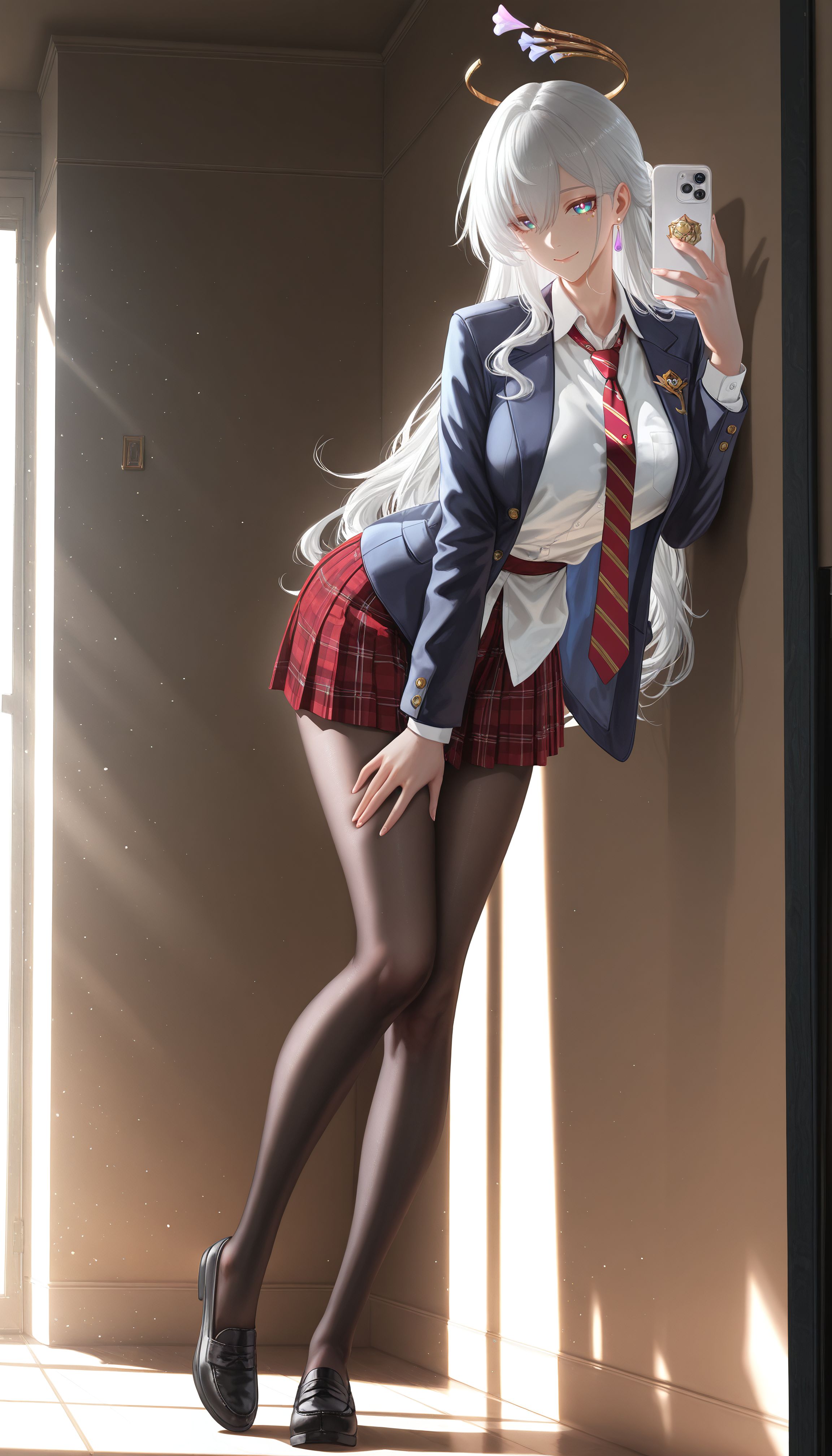 百变知更鸟小姐 二次元游戏崩坏星穹铁道 JK少女感 大长腿丝袜黑丝,第2张