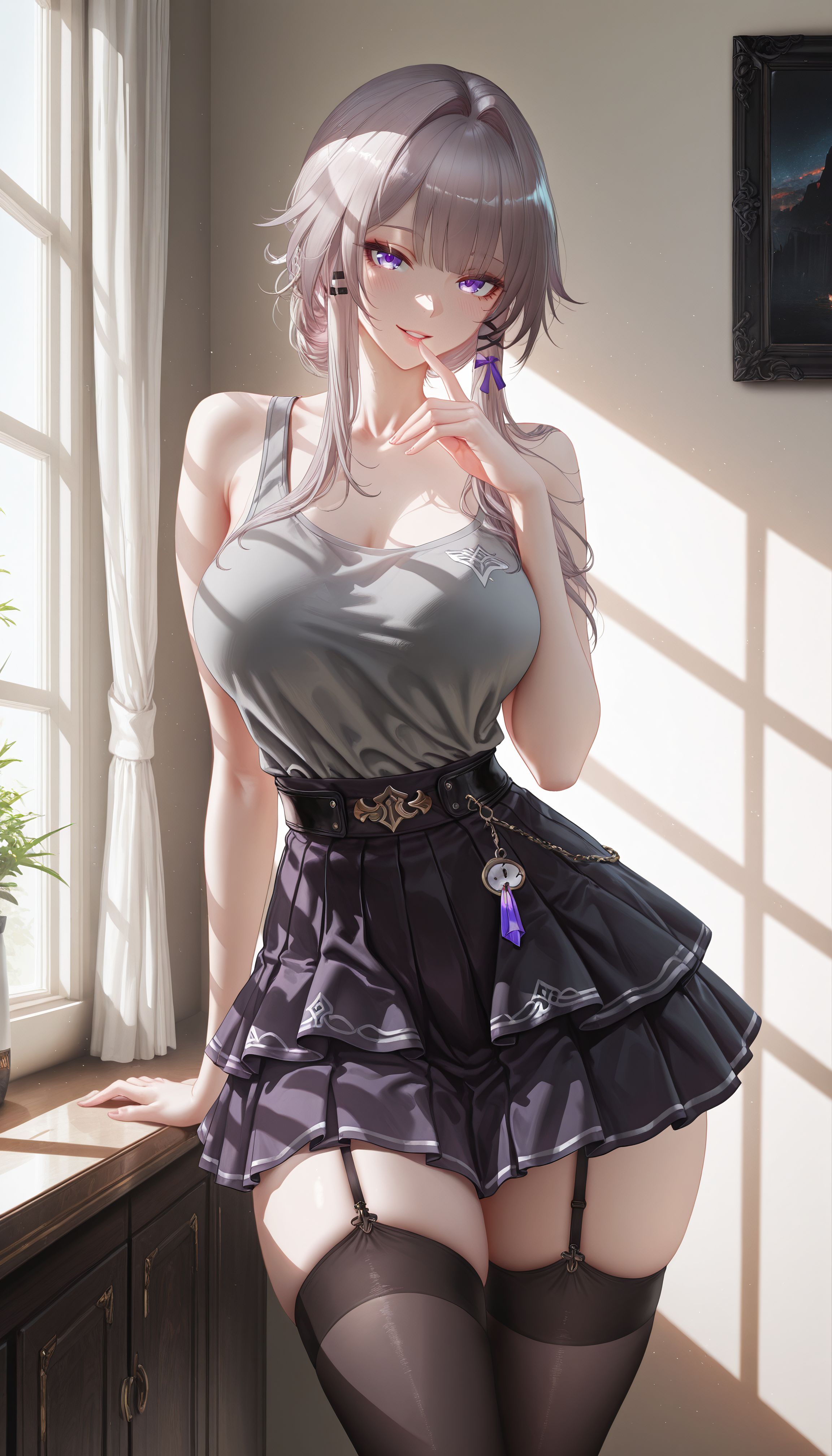 大黑塔 二次元 崩坏星穹铁道 少女感 黑丝吊带袜,第1张