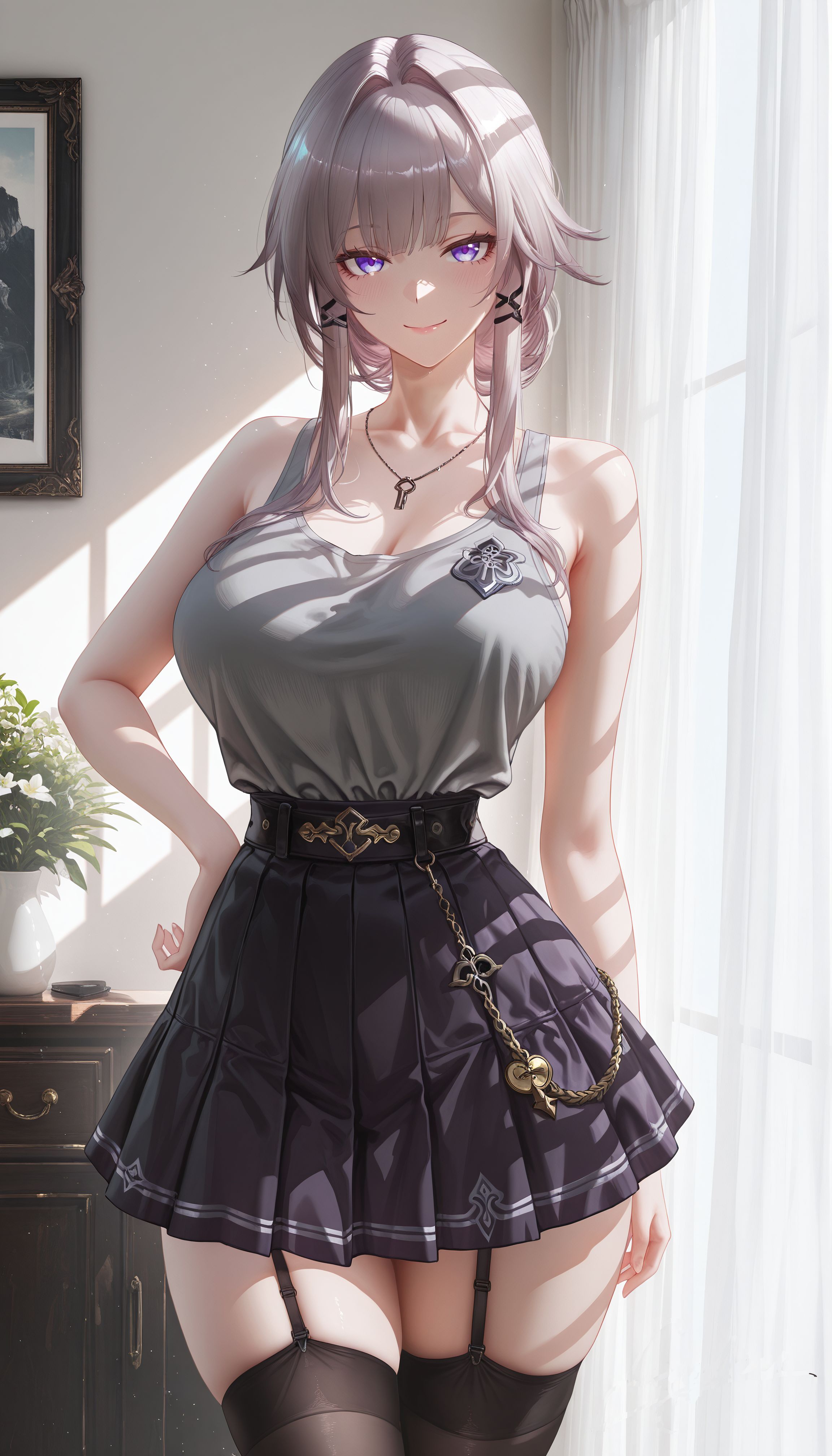 大黑塔 二次元 崩坏星穹铁道 少女感 黑丝吊带袜,第3张