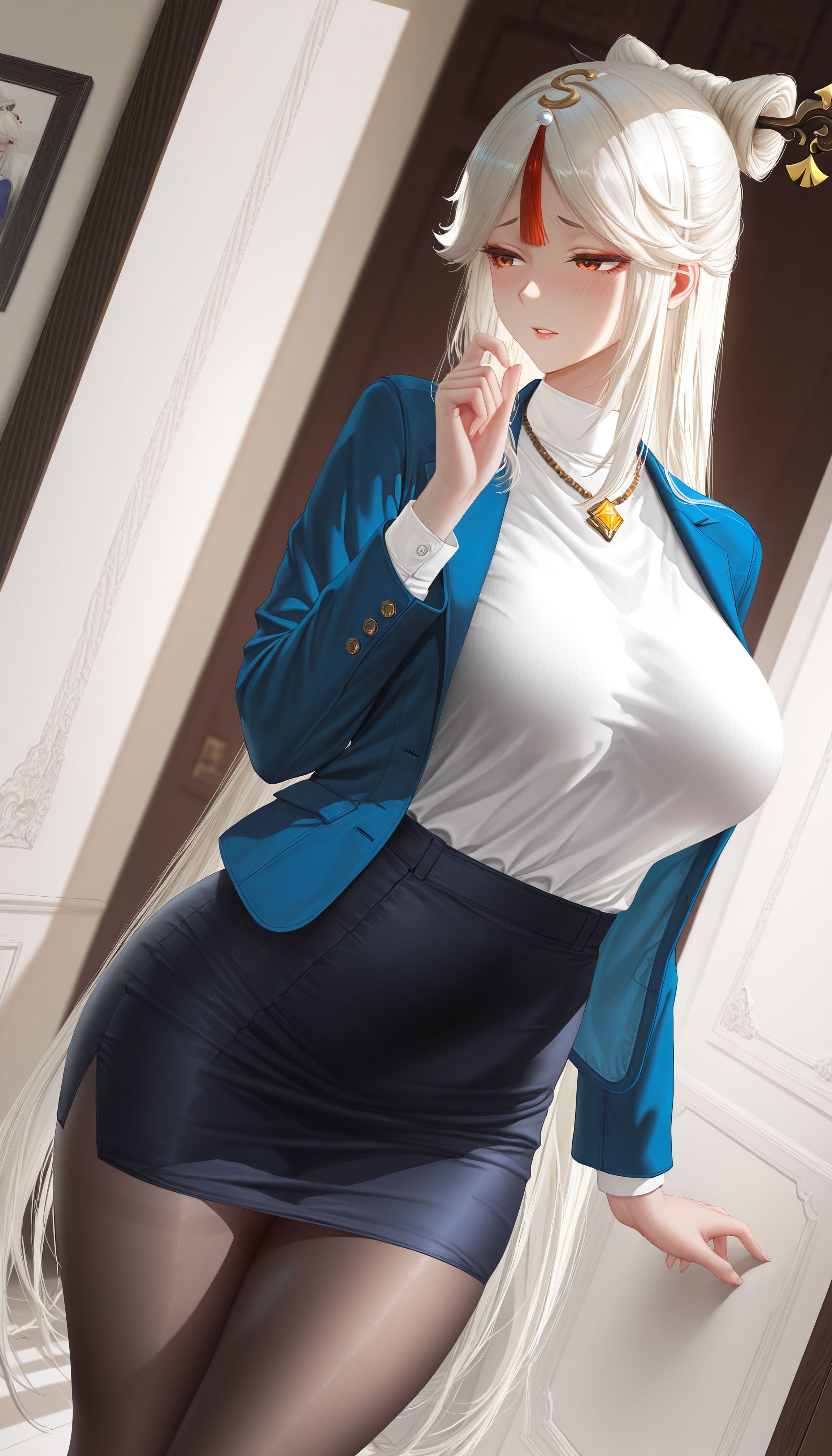 雪女×凝光两种魅力的完美融合既视感 二次元原神 雪乃深冬,第1张