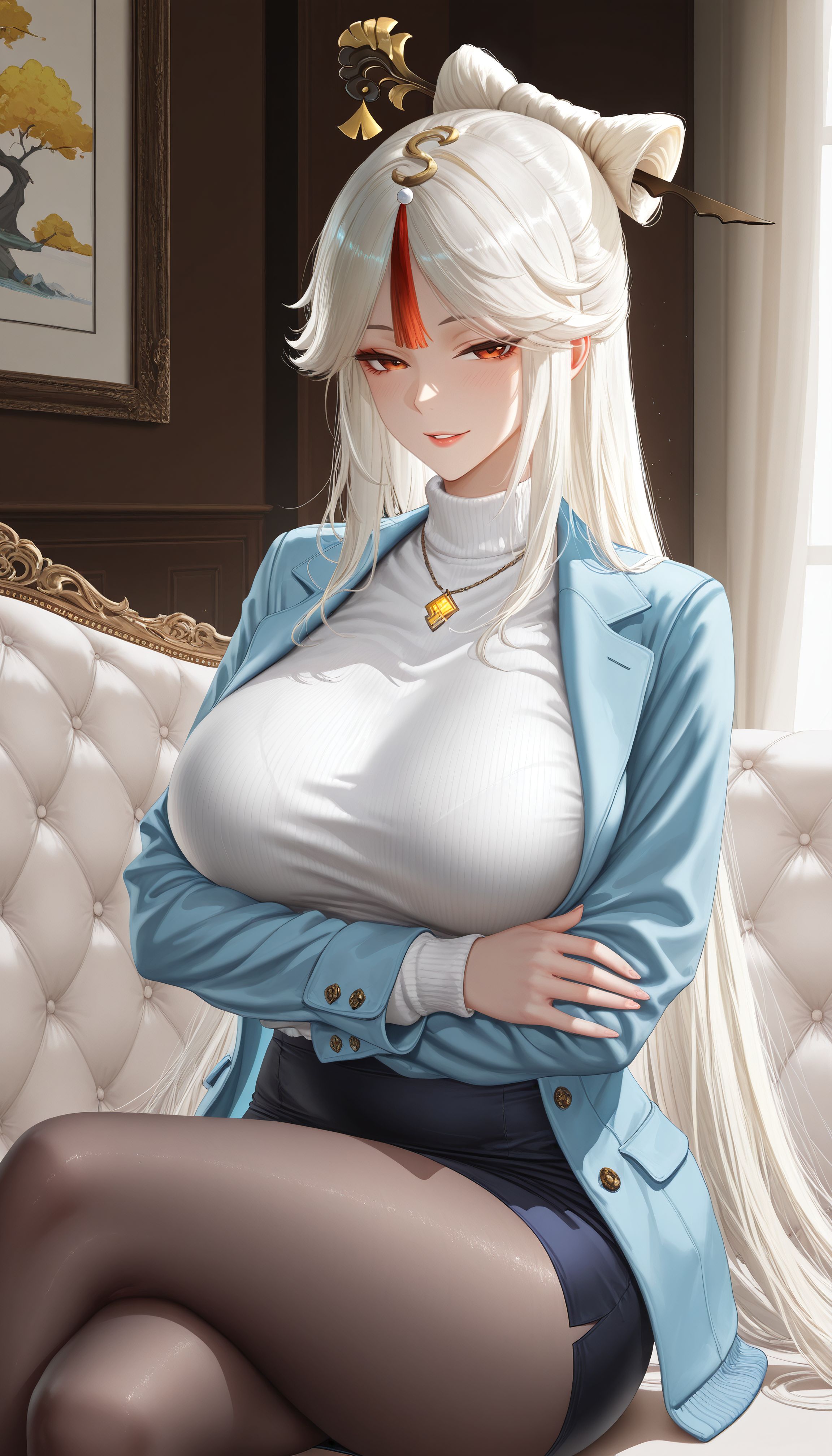 雪女×凝光两种魅力的完美融合既视感 二次元原神 雪乃深冬,第2张