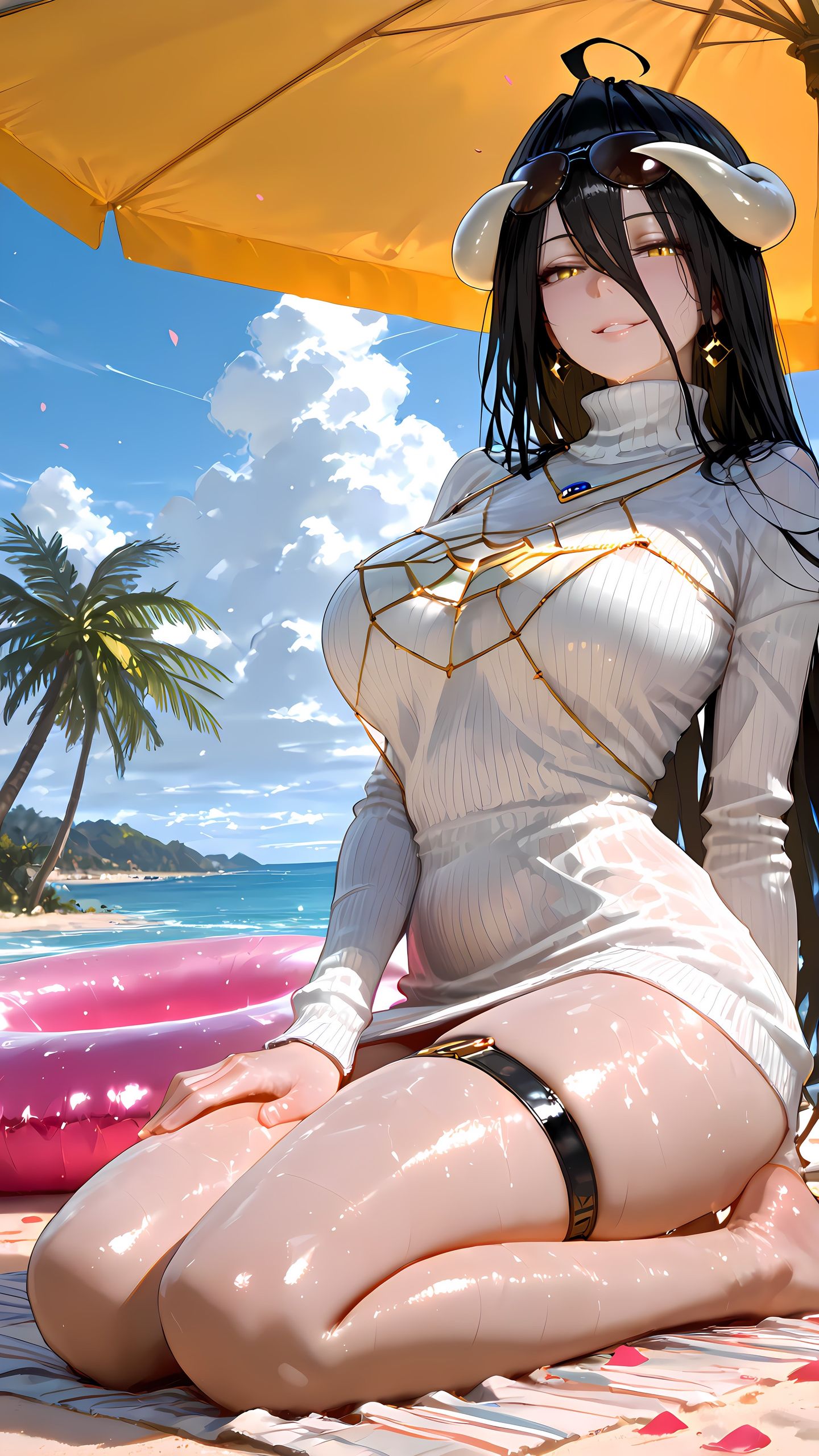 这真是老婆雅儿贝德魅魔 overlord 肉肉腿 沙滩海边日漫动漫美女,第1张