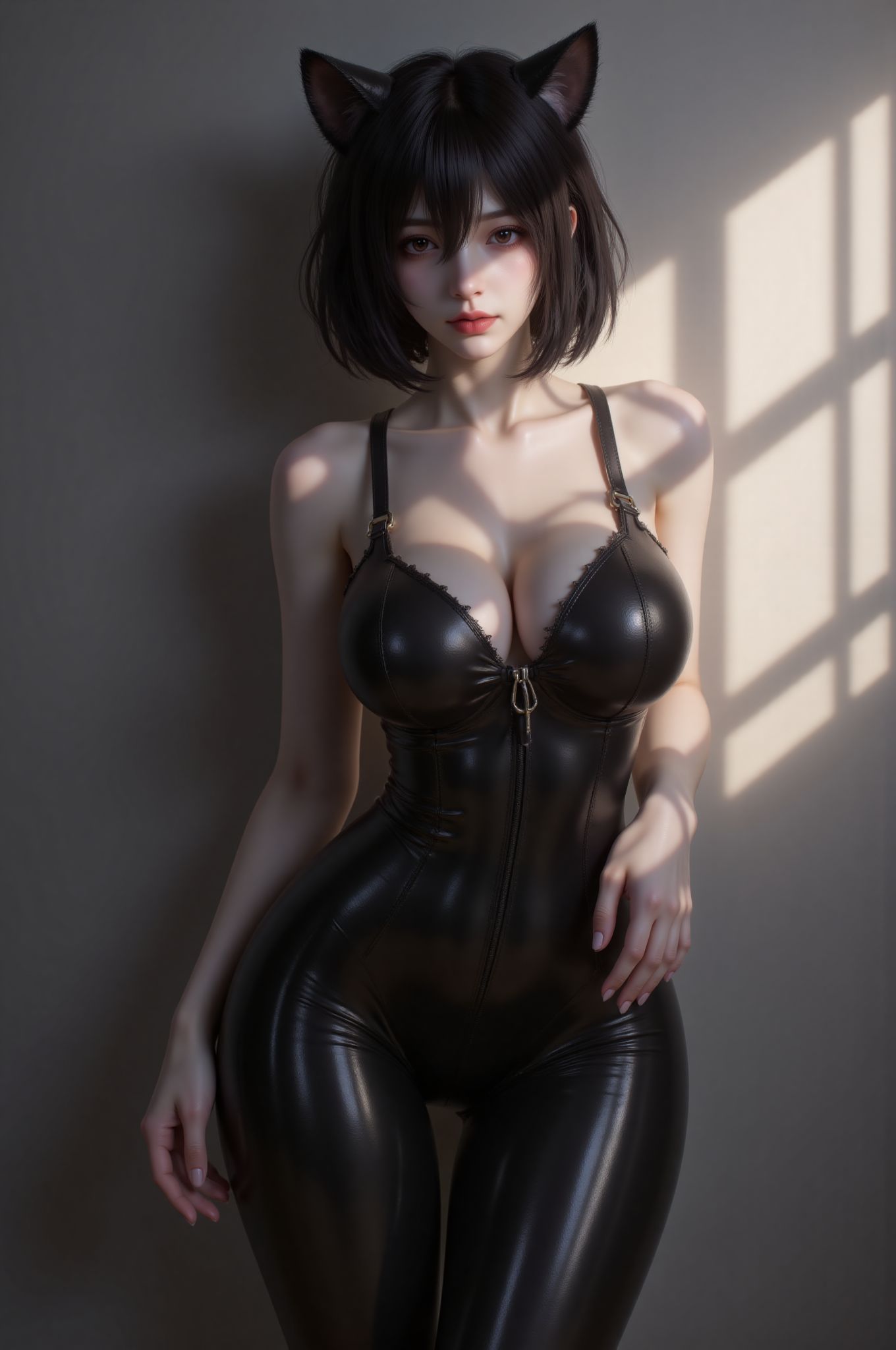 猫女动漫写实风格 连体皮衣 美女壁纸推荐分享,第3张
