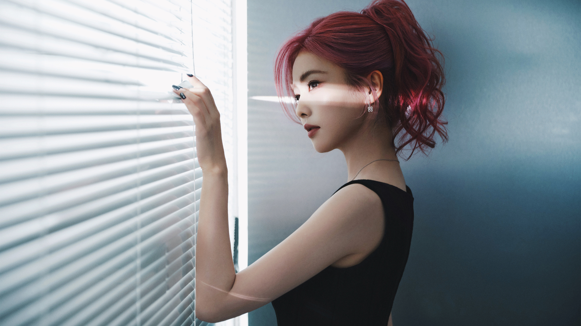 白鹿 窗 光 美女明星壁纸,第1张