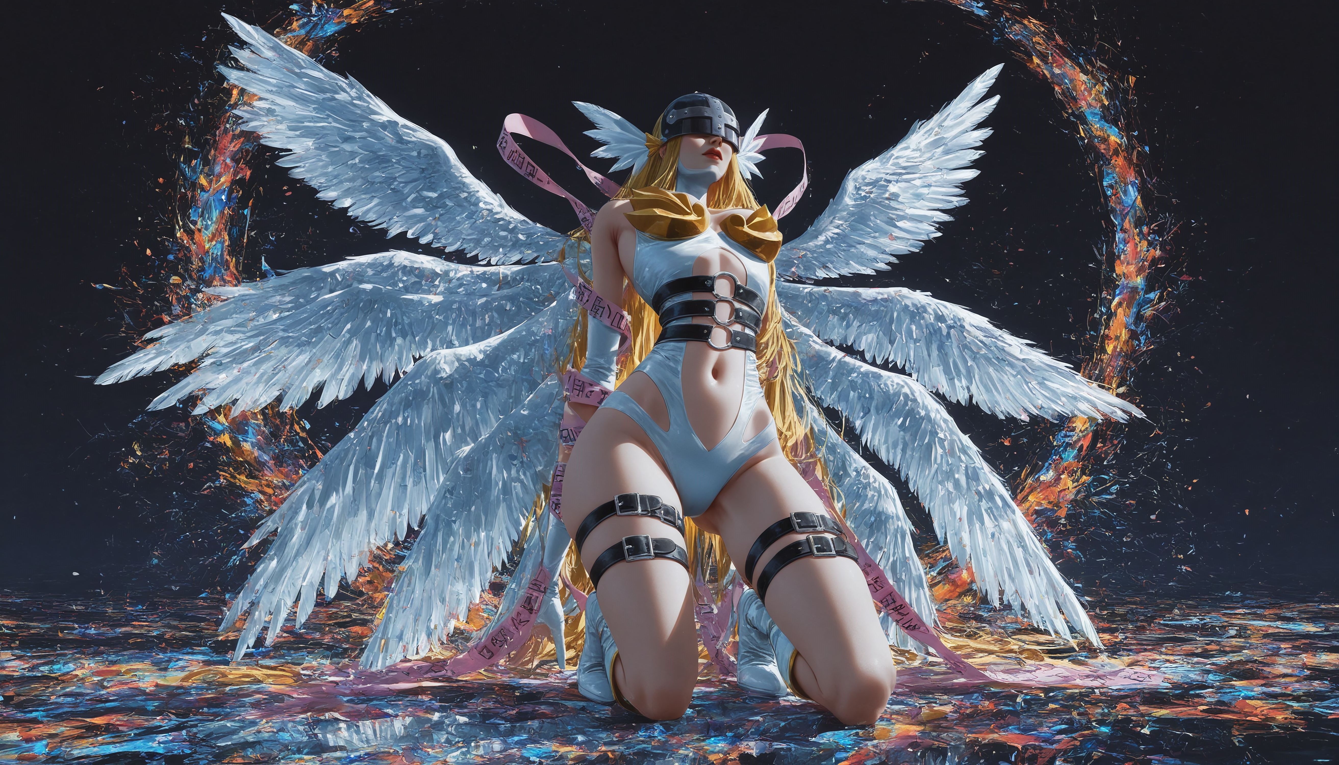 数码宝贝天女兽 二次元日漫壁纸 动漫二创,第1张