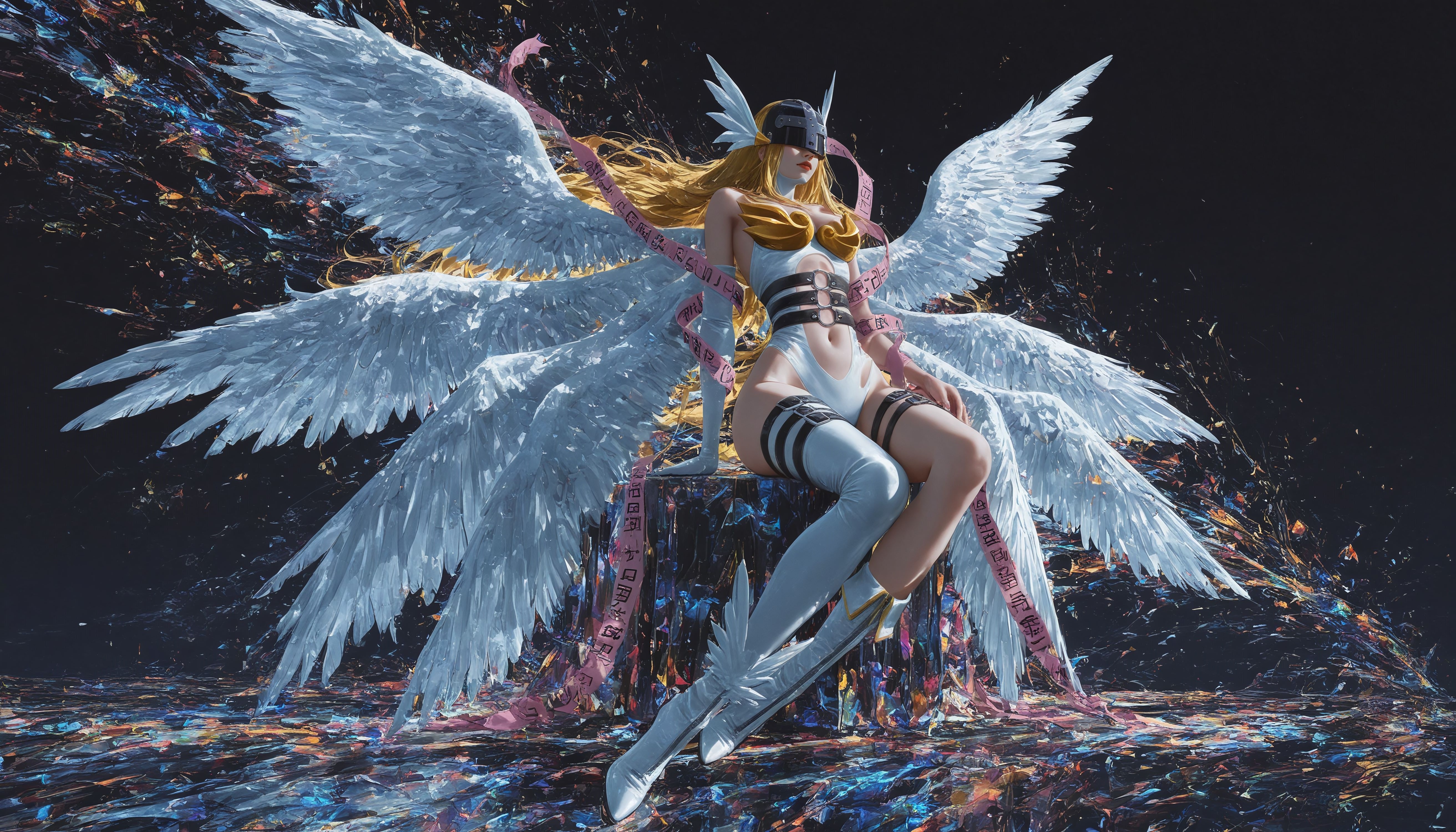 数码宝贝天女兽 二次元日漫壁纸 动漫二创2,第3张