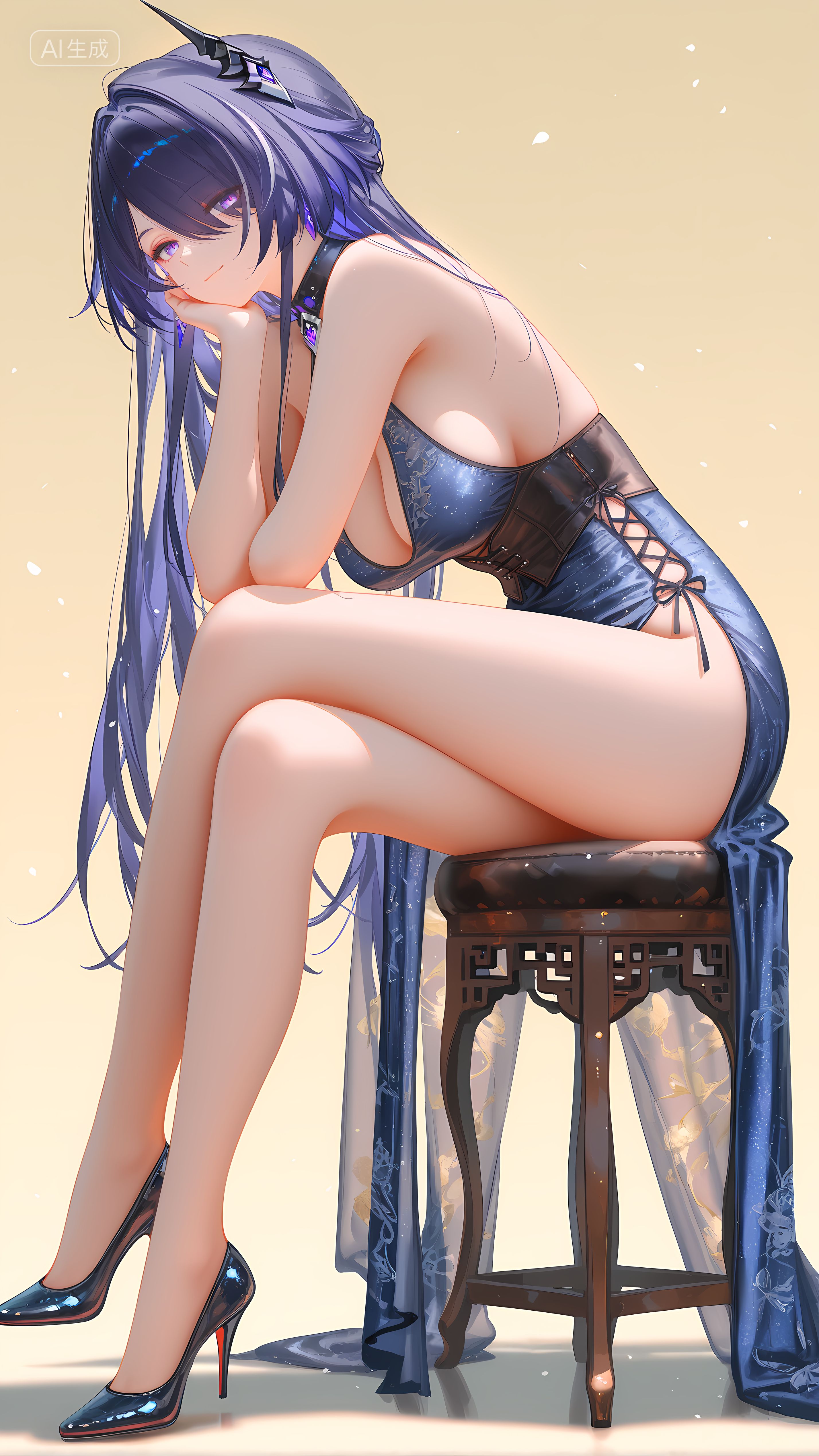 崩坏星穹铁道 黄泉 二次元美女 渔网袜 丝袜黑丝 皮衣,第5张