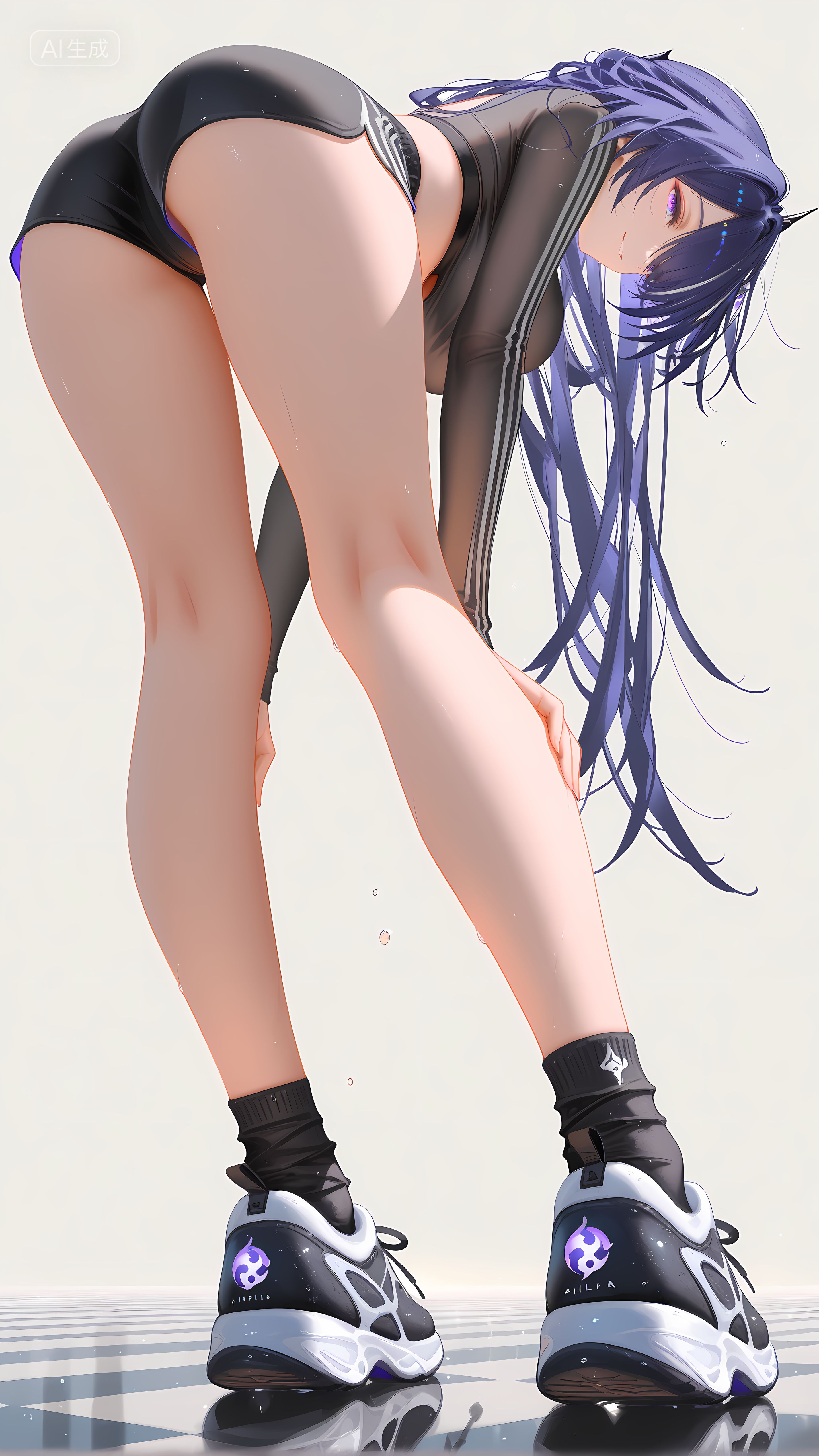 崩坏星穹铁道 黄泉 二次元美女 渔网袜 丝袜黑丝 皮衣,第6张