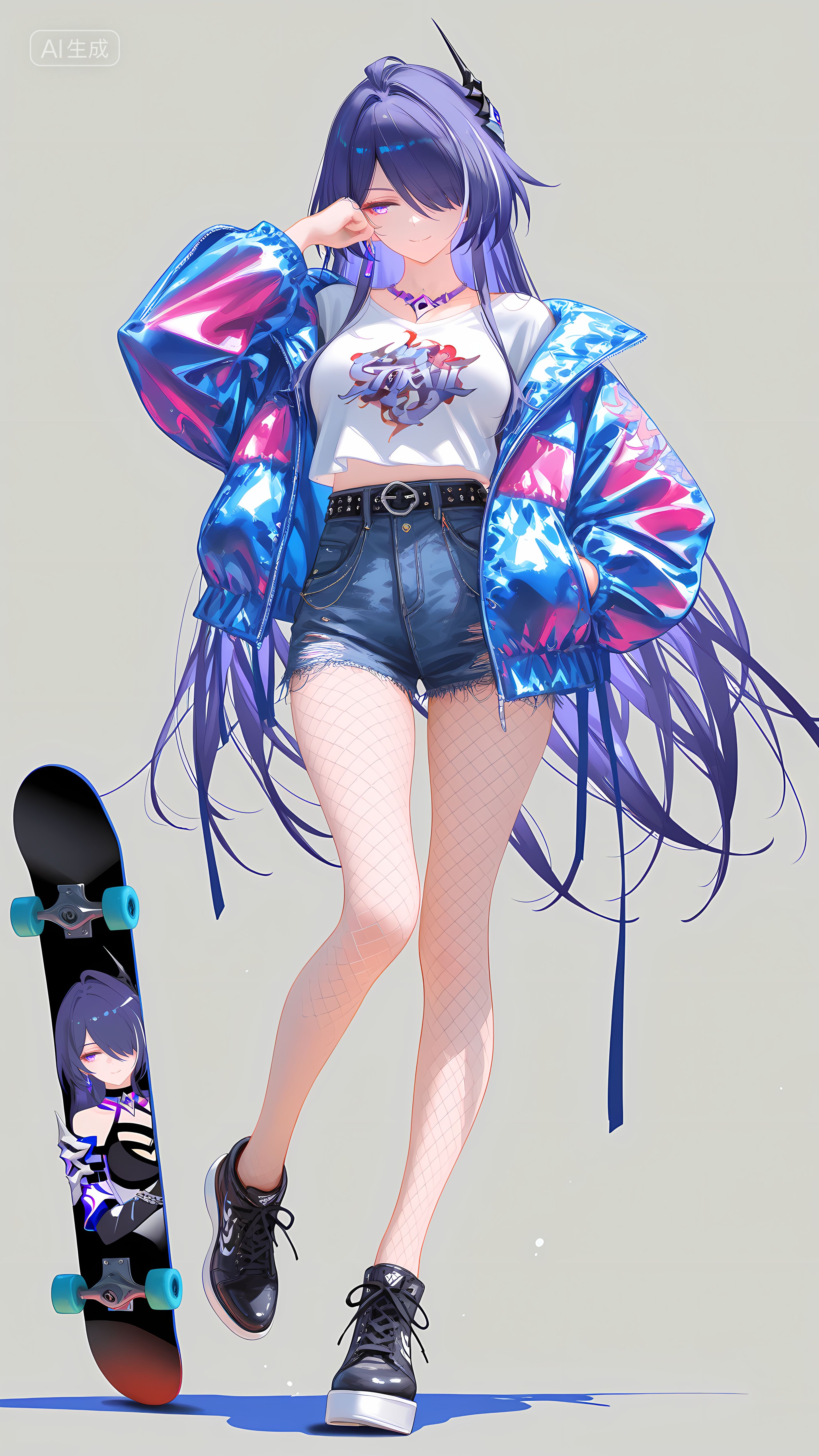 崩坏星穹铁道 黄泉 二次元美女 渔网袜 丝袜黑丝 皮衣,第10张