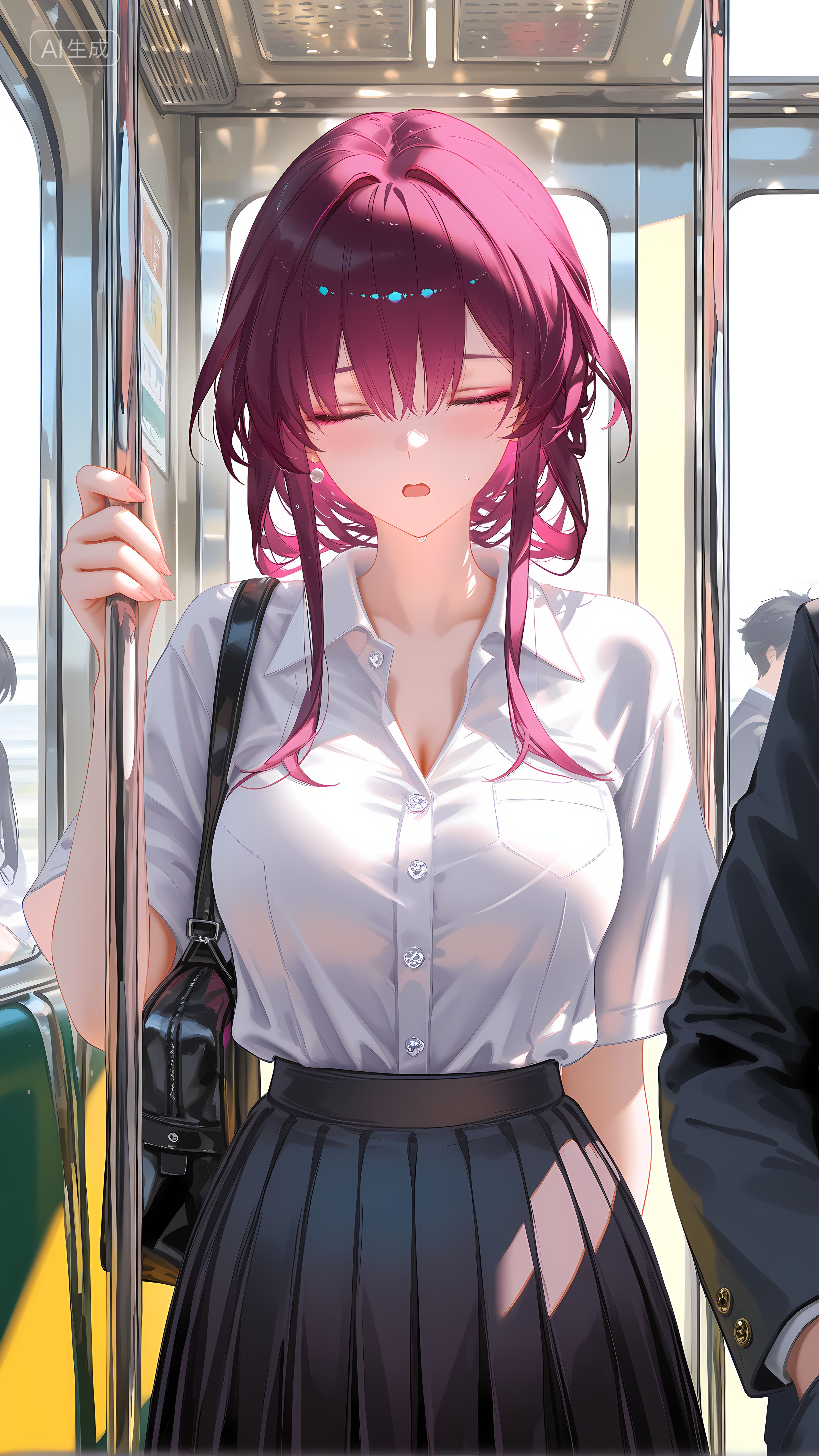 崩坏星穹铁道 角色卡夫卡 裙子百褶裙 公交地铁,第1张