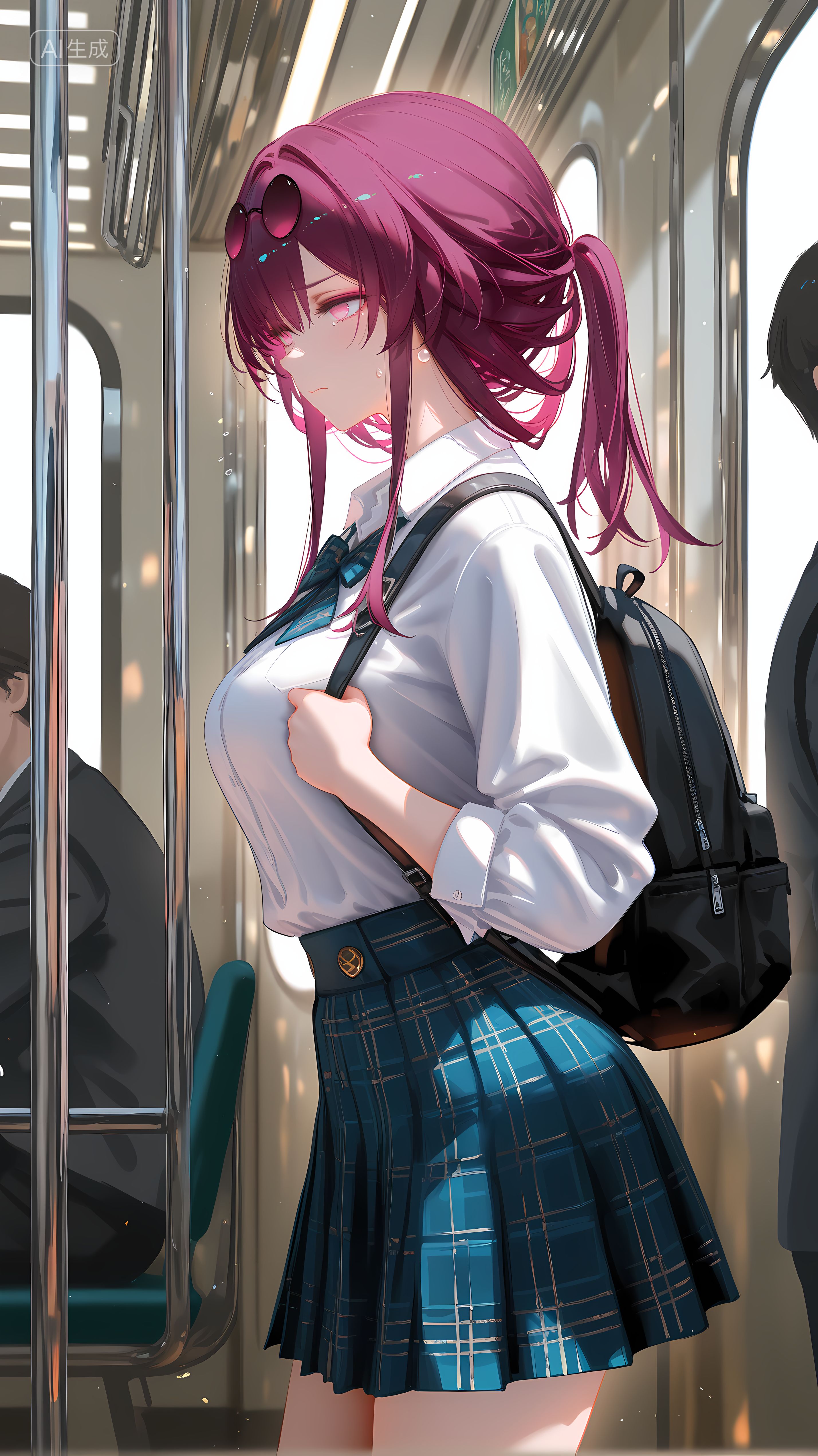 崩坏星穹铁道 角色卡夫卡 裙子百褶裙 公交地铁,第3张