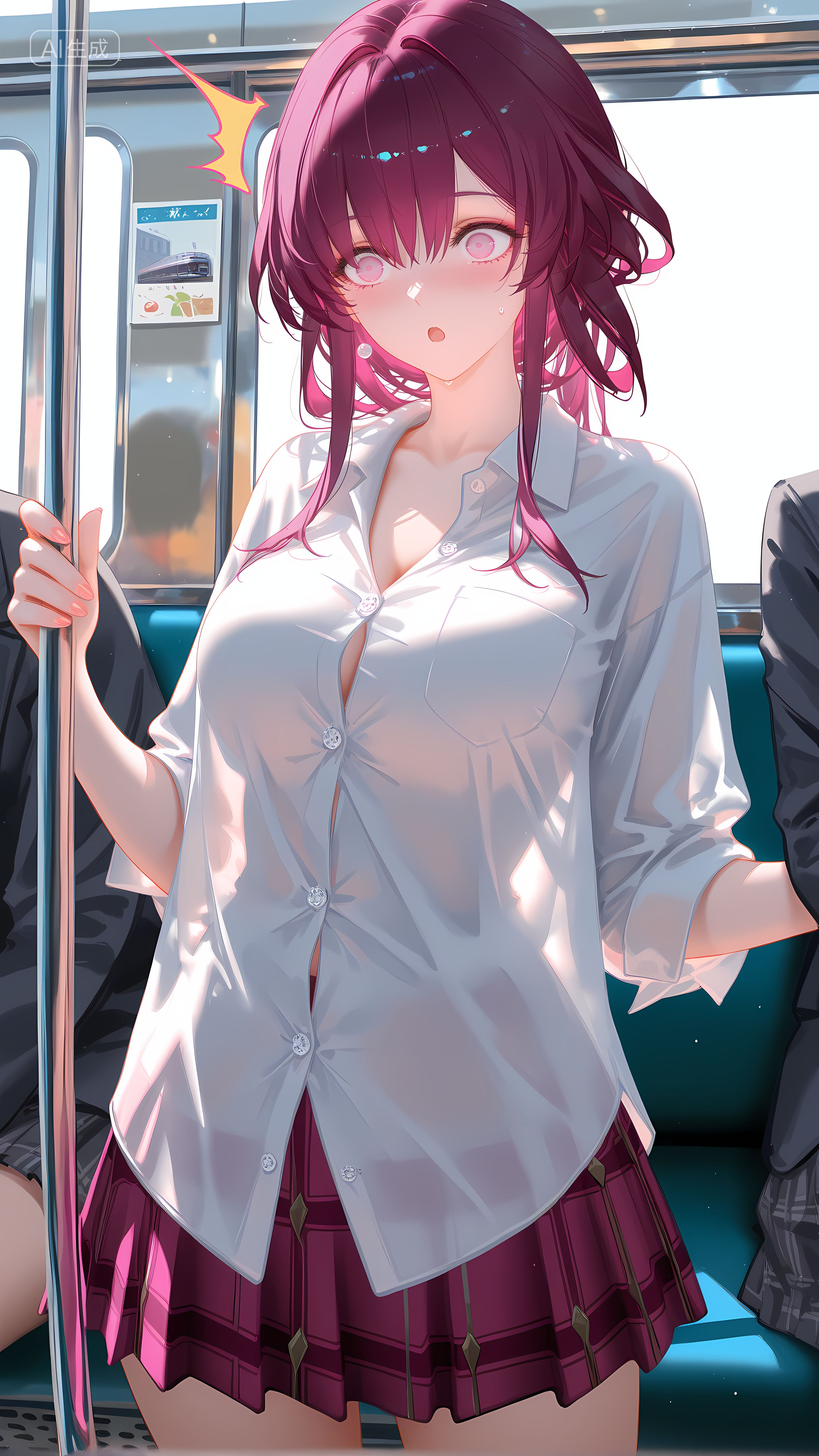 崩坏星穹铁道 角色卡夫卡 裙子百褶裙 公交地铁,第5张