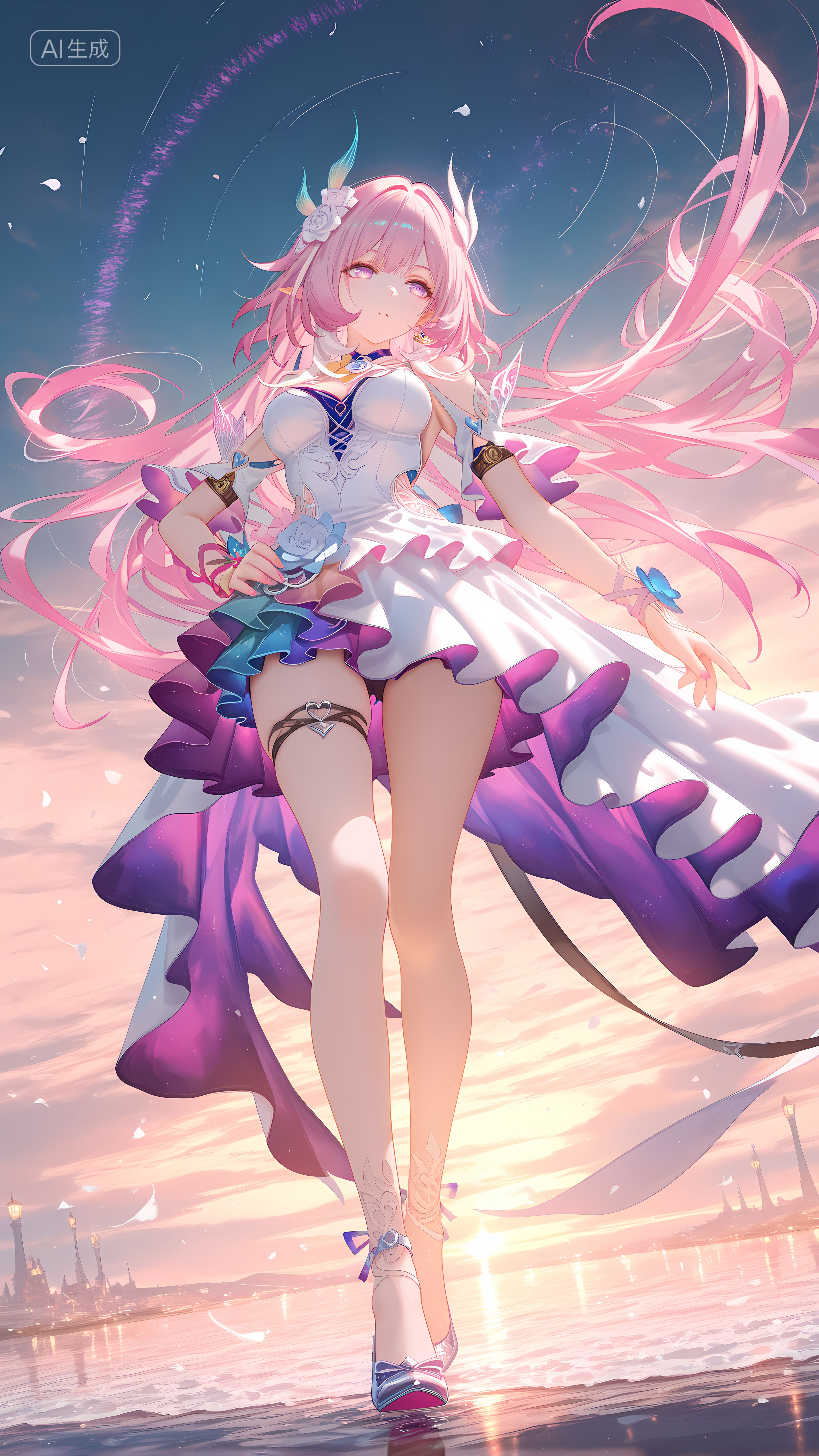 崩坏星穹铁道角色昔涟 手机游戏 粉色主题 手机壁纸,第5张