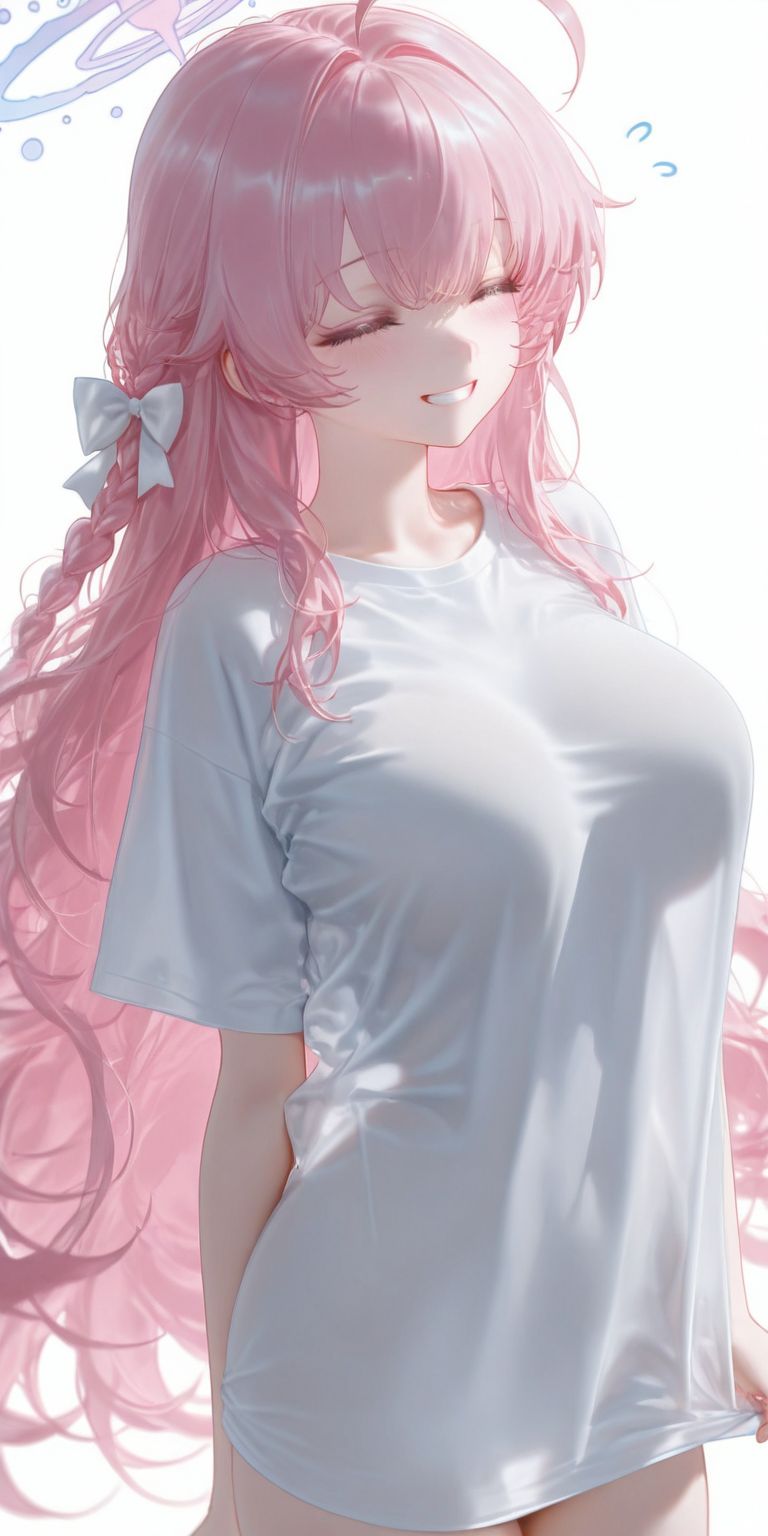 蔚蓝档案花子 ai绘画 T恤若隐若现,第2张