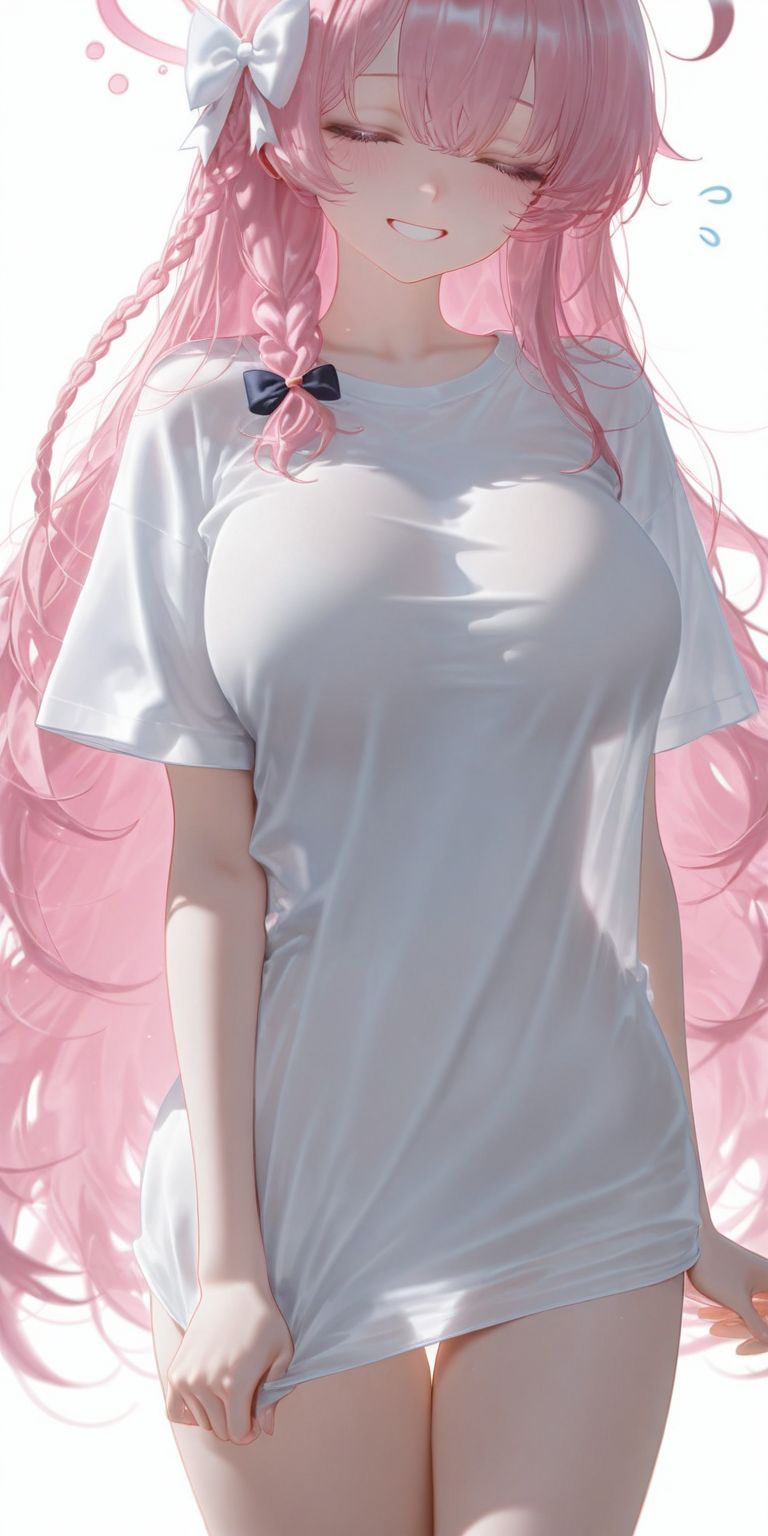 蔚蓝档案花子 ai绘画 T恤若隐若现,第4张