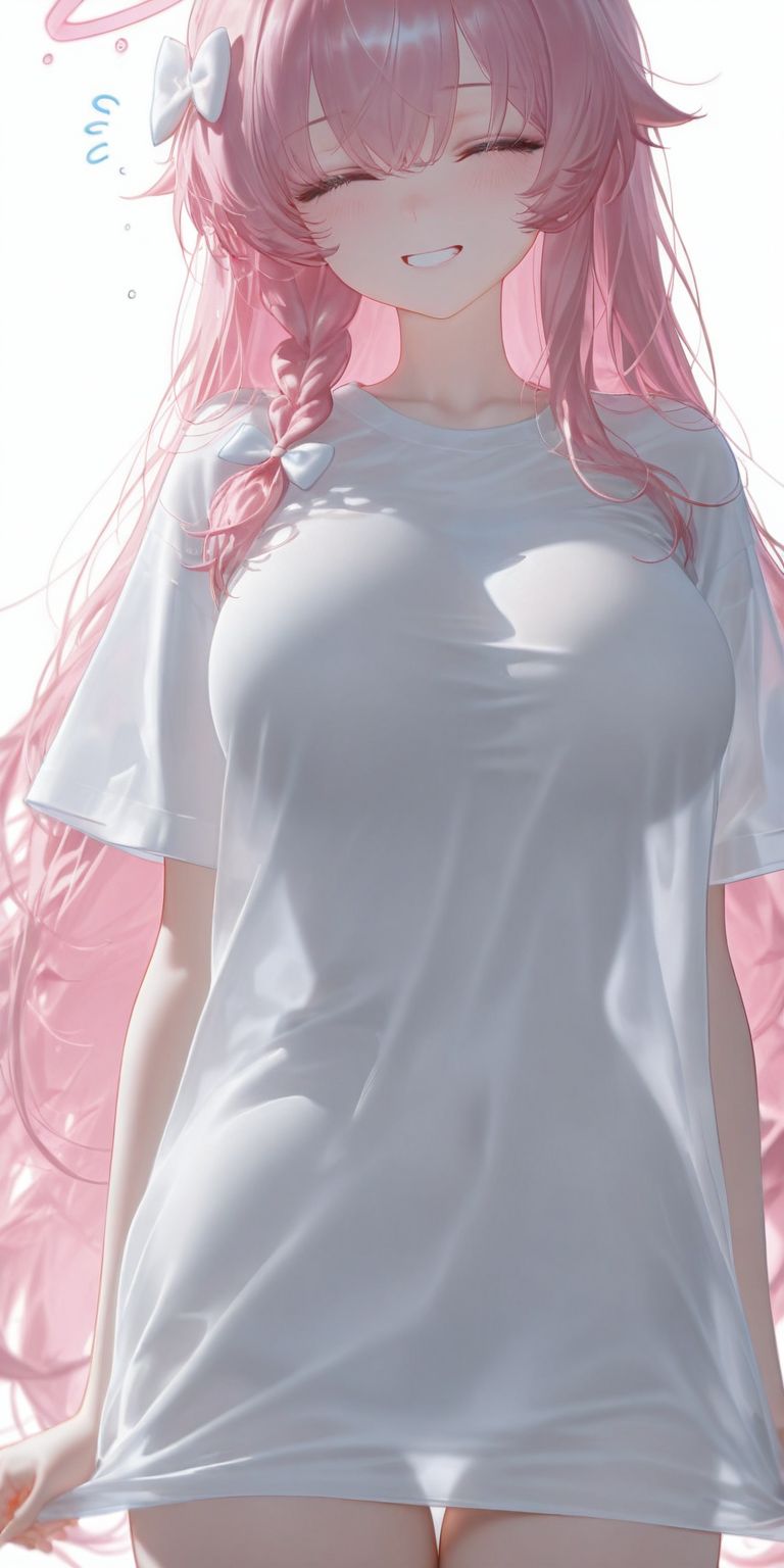 蔚蓝档案花子 ai绘画 T恤若隐若现,第3张