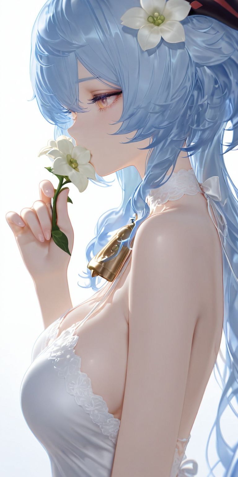 原神甘雨 ai绘画 二次元 不知道什么花哈哈哈,第1张