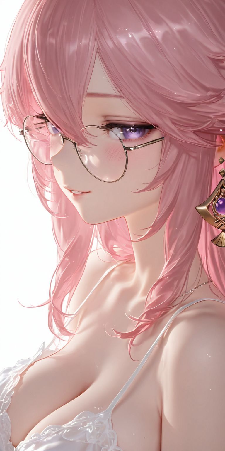 原神八重神子 ai绘画 二次元游戏人物 戴眼镜 美瞳,第2张