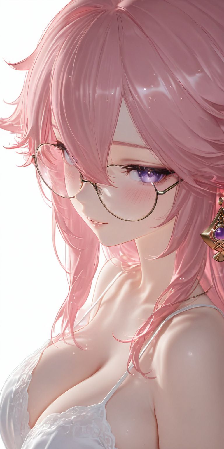 原神八重神子 ai绘画 二次元游戏人物 戴眼镜 美瞳,第4张