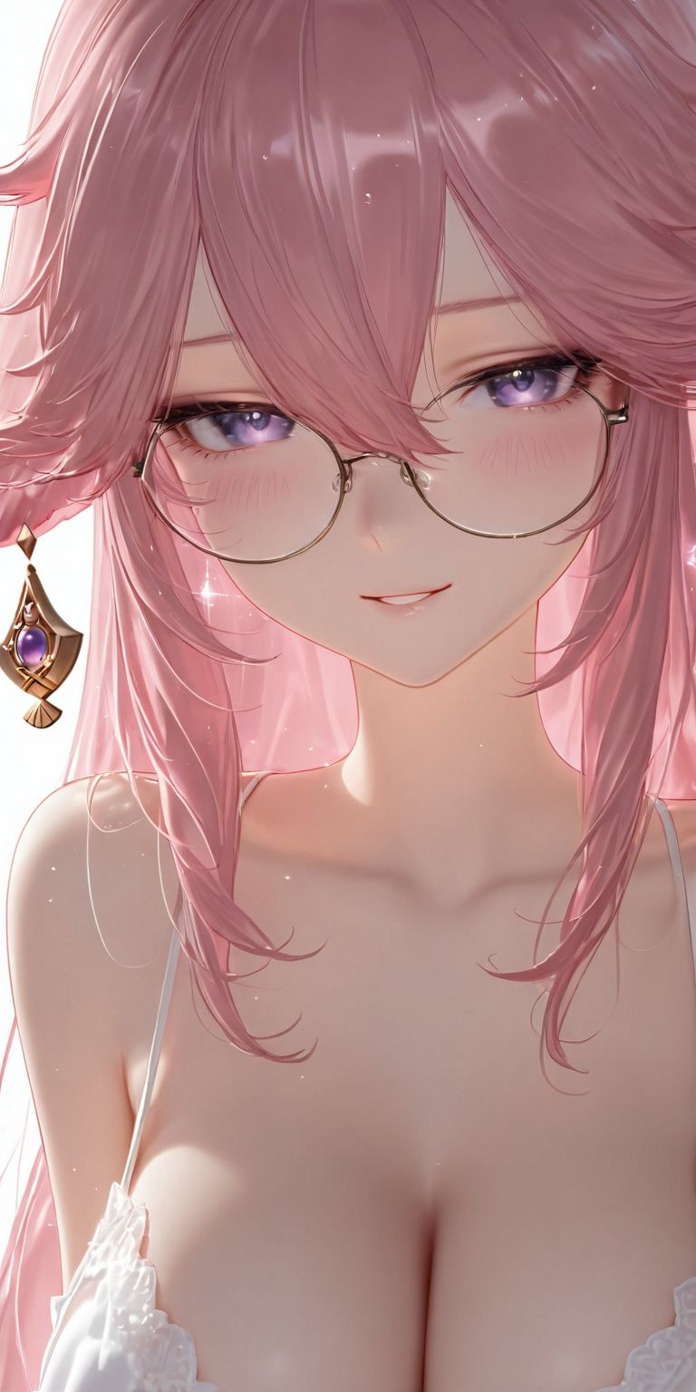 原神八重神子 ai绘画 二次元游戏人物 戴眼镜 美瞳,第3张