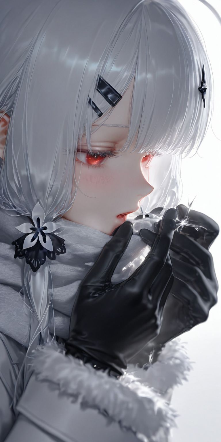 碧蓝航线光辉 ai绘画 二次元女孩少女 黑手套 冬天,第4张