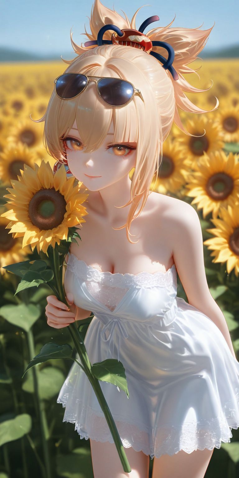 宵宫美腻了 二次元游戏原神 ai绘画 向日葵 自然,第3张