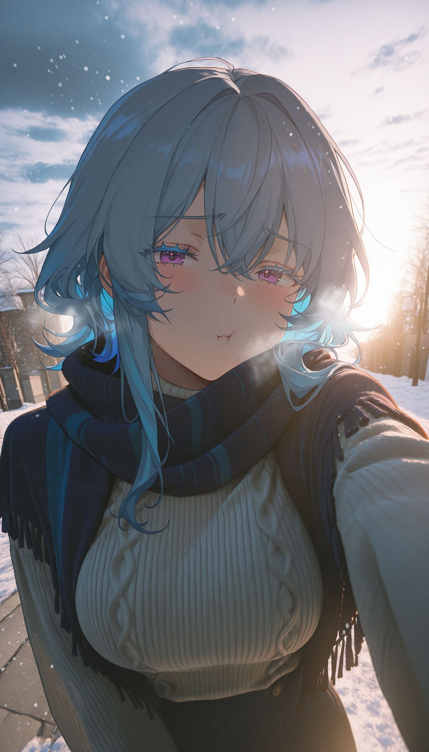 漂泊者，天冷记得加衣。逆光自拍 鸣潮 椿 菲比 ai绘图,第1张