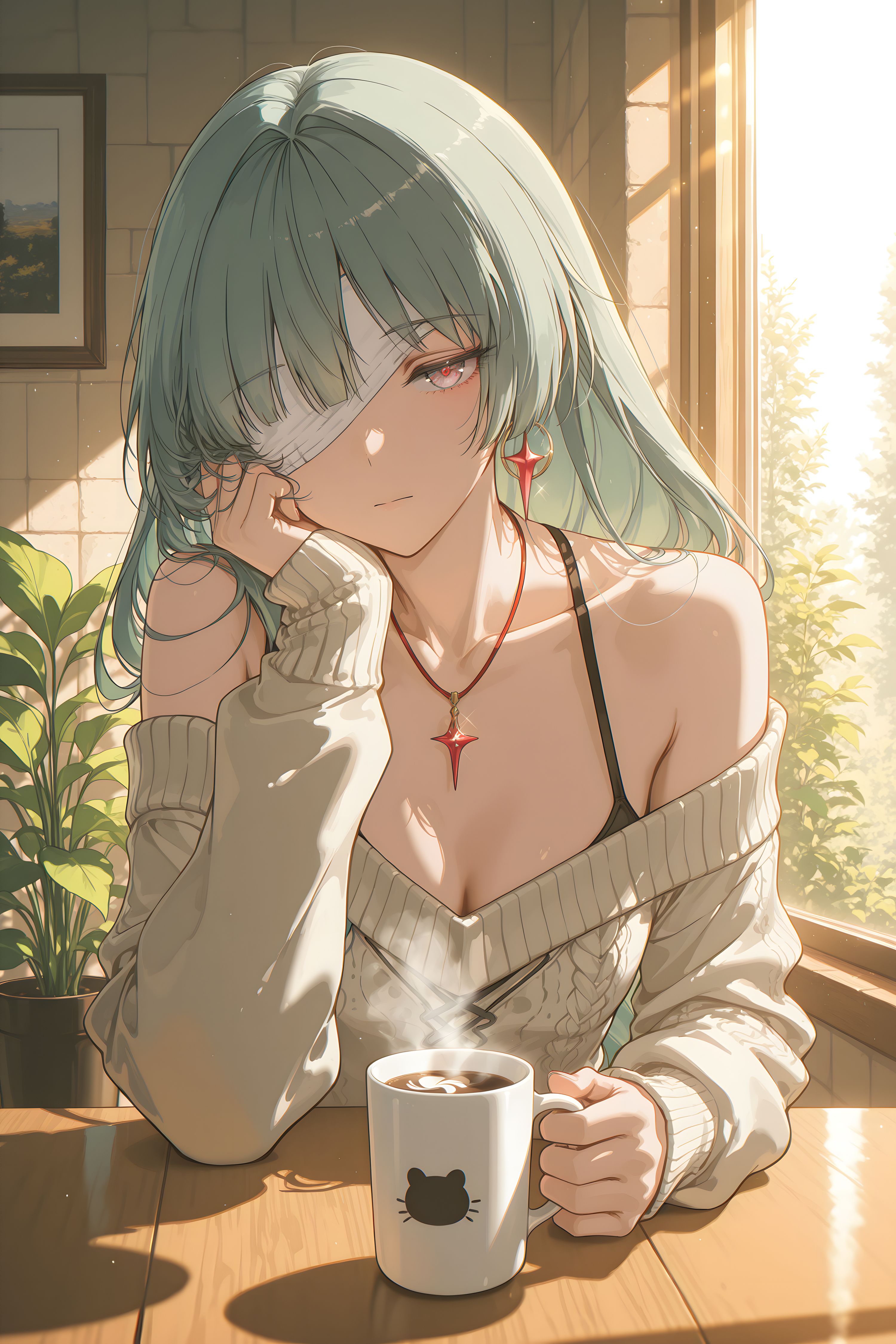 午后暖阳 鸣潮女团下午茶 ai绘画手机游戏壁纸 二次元,第3张