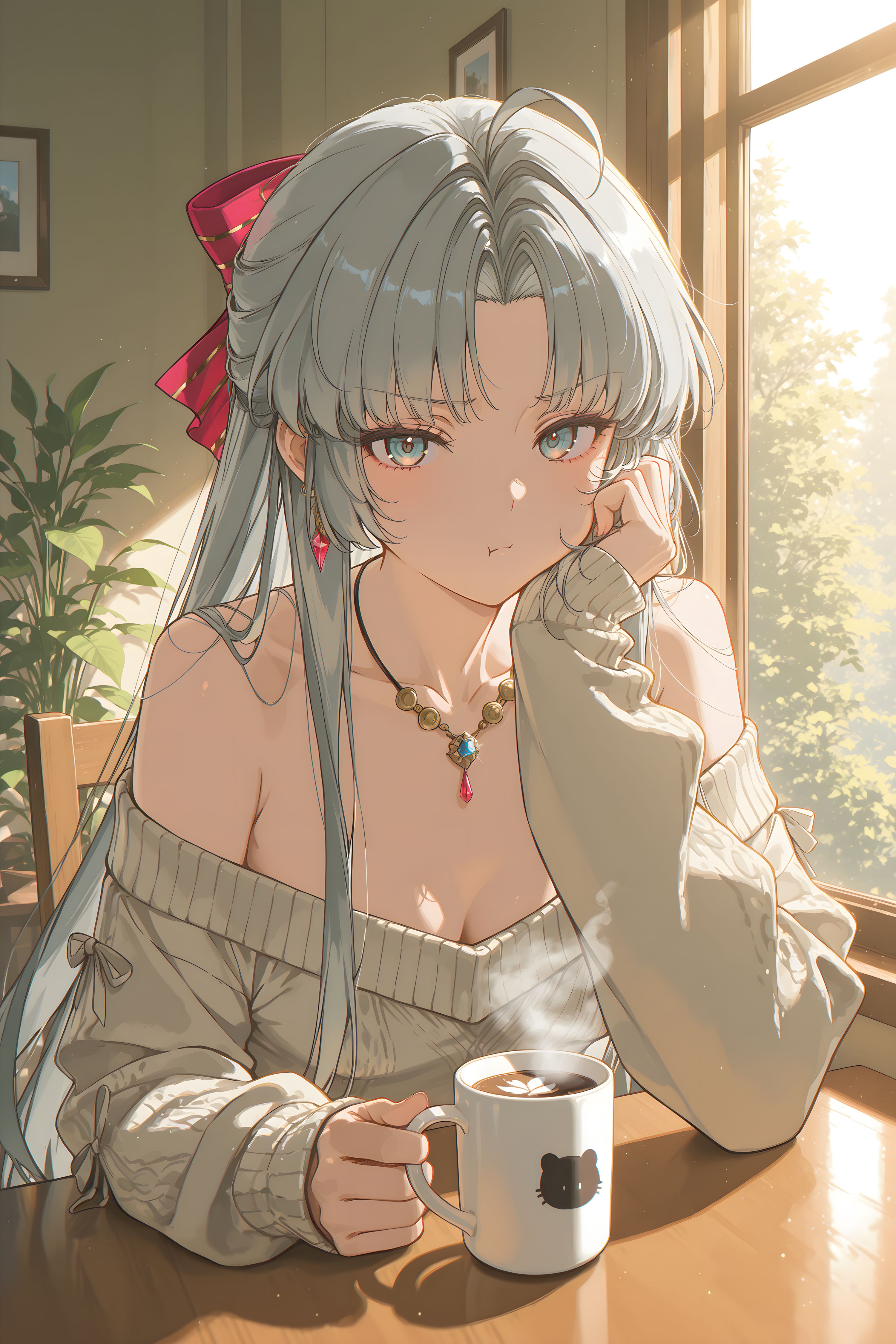 午后暖阳 鸣潮女团下午茶 ai绘画手机游戏壁纸 二次元,第2张