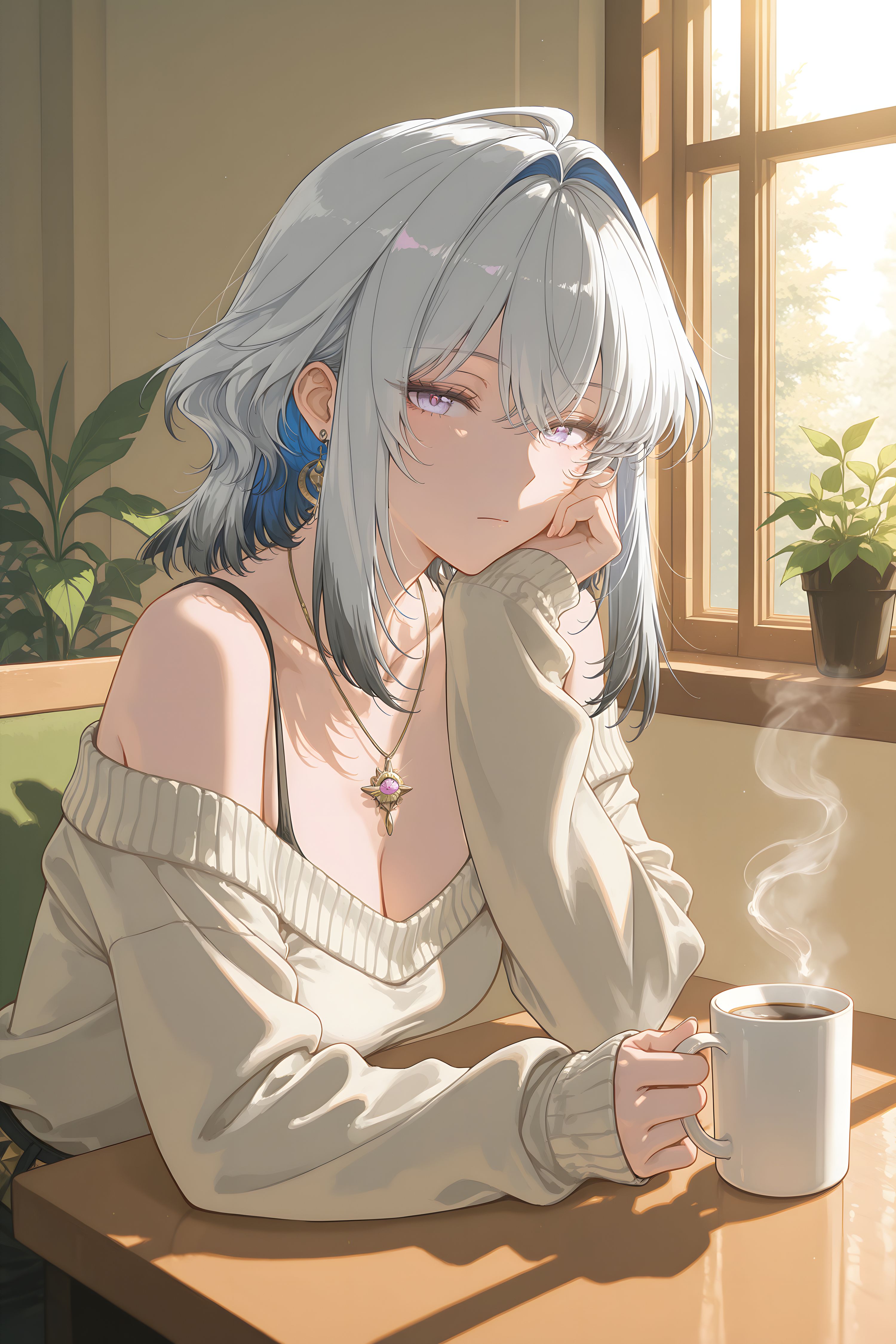 午后暖阳 鸣潮女团下午茶 ai绘画手机游戏壁纸 二次元,第5张