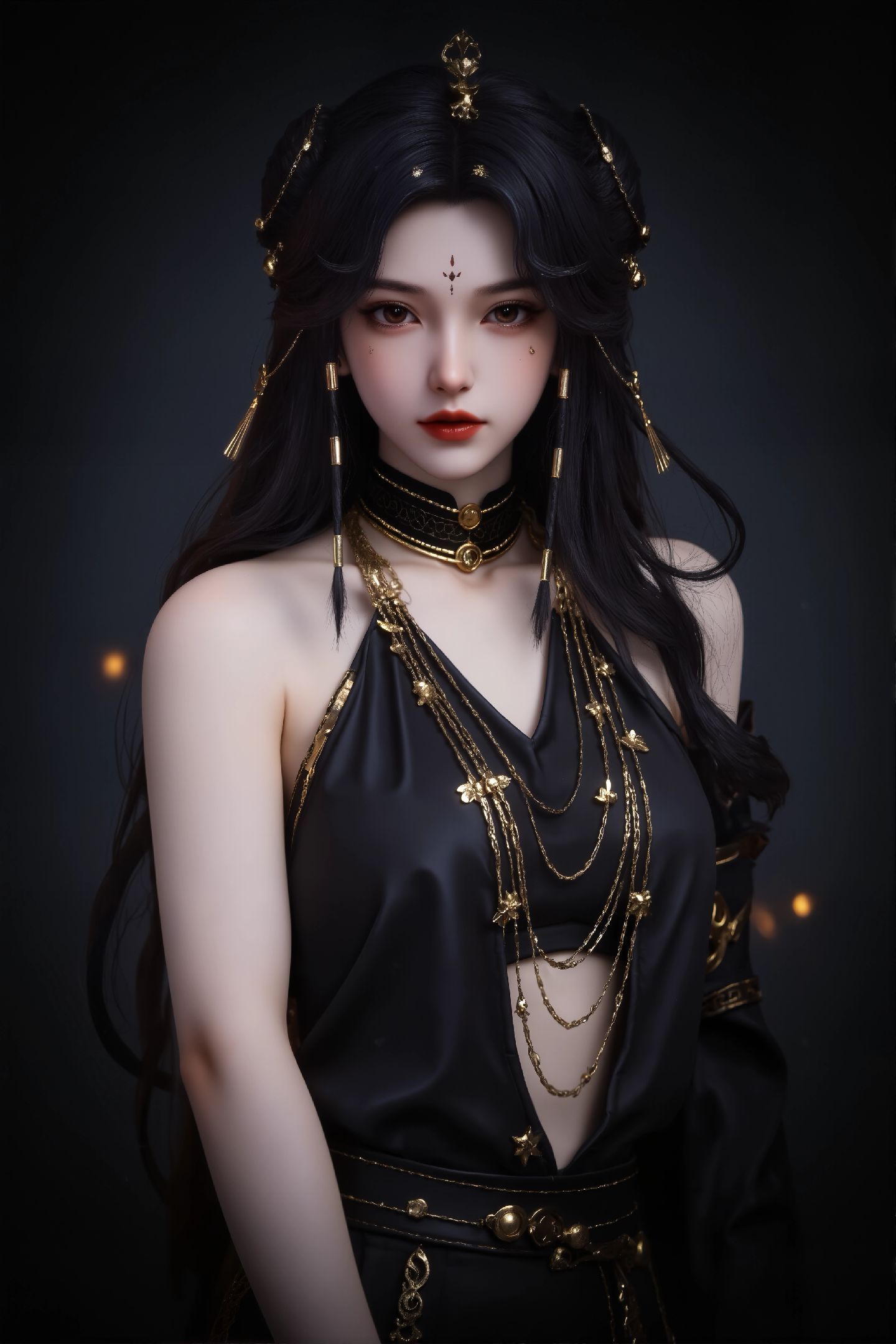 神印王座 冷筱 黑底黑色主题 国漫美女 动漫壁纸,第1张