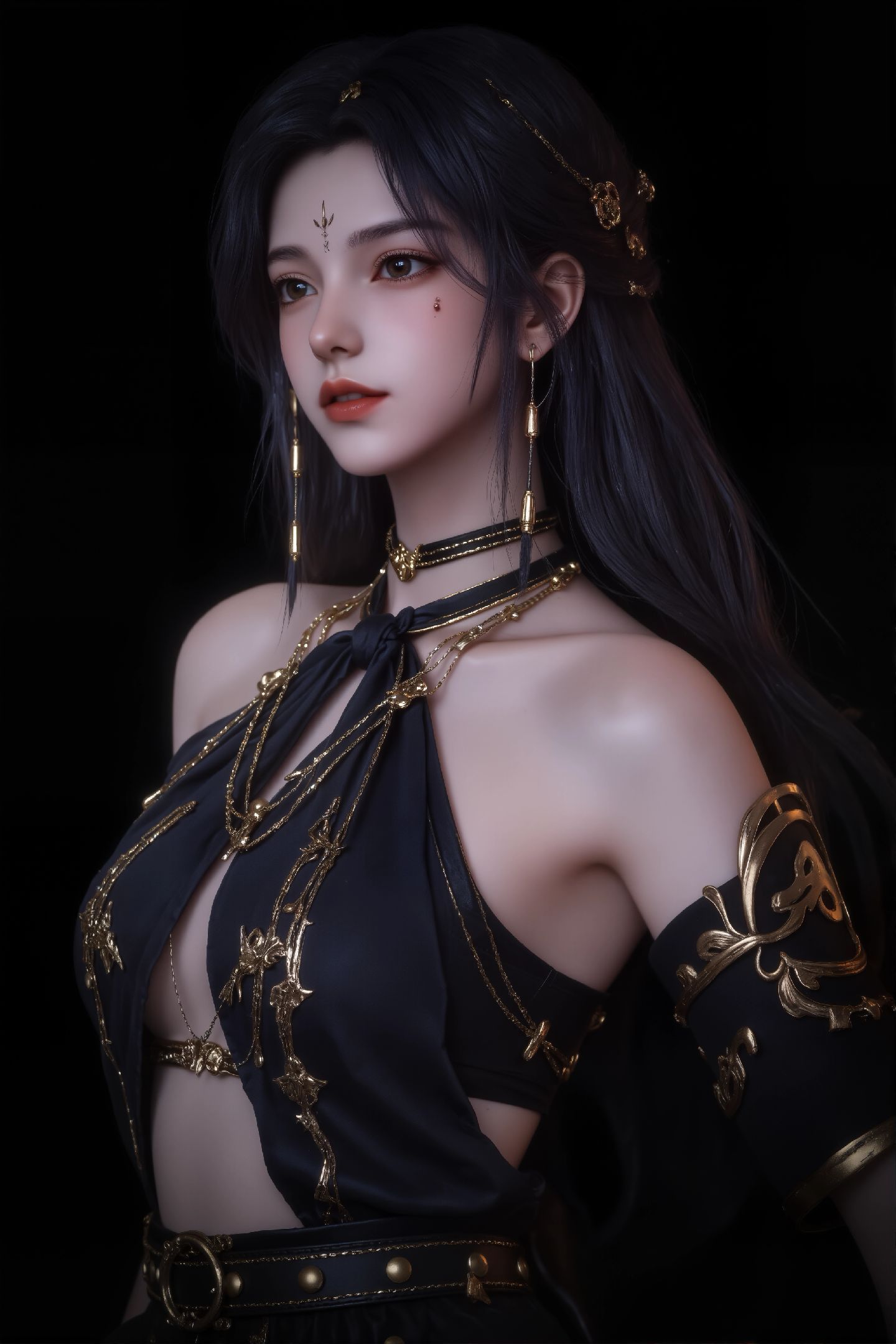 神印王座 冷筱 黑底黑色主题 国漫美女 动漫壁纸,第4张