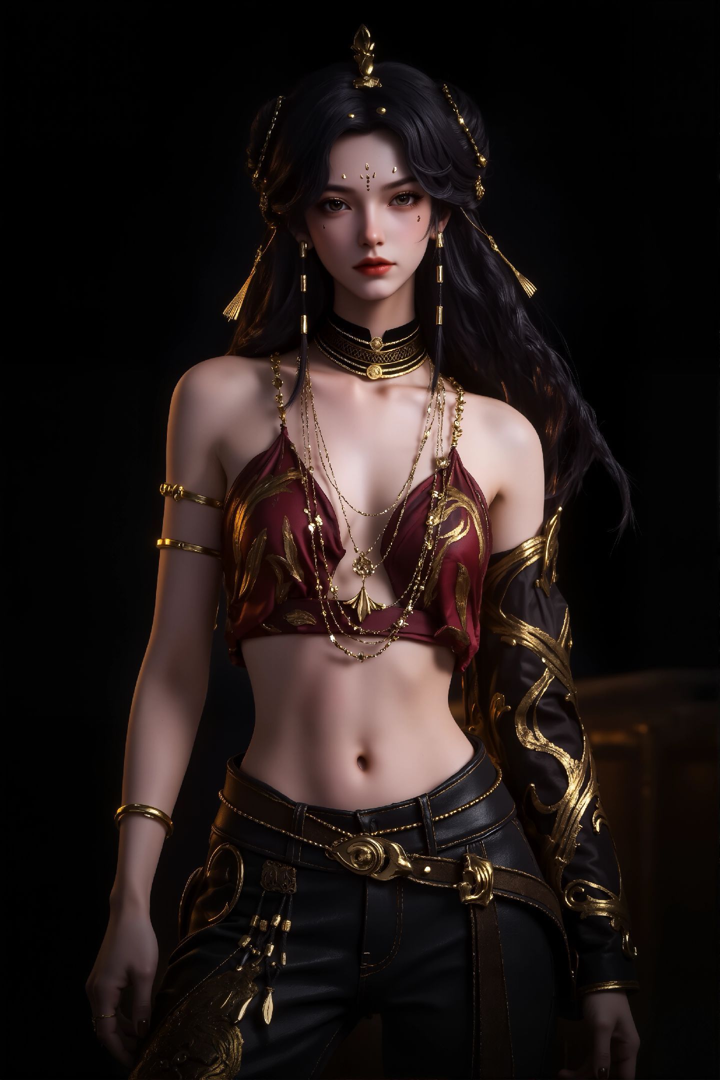 神印王座 冷筱 黑底黑色主题 国漫美女 动漫壁纸,第2张