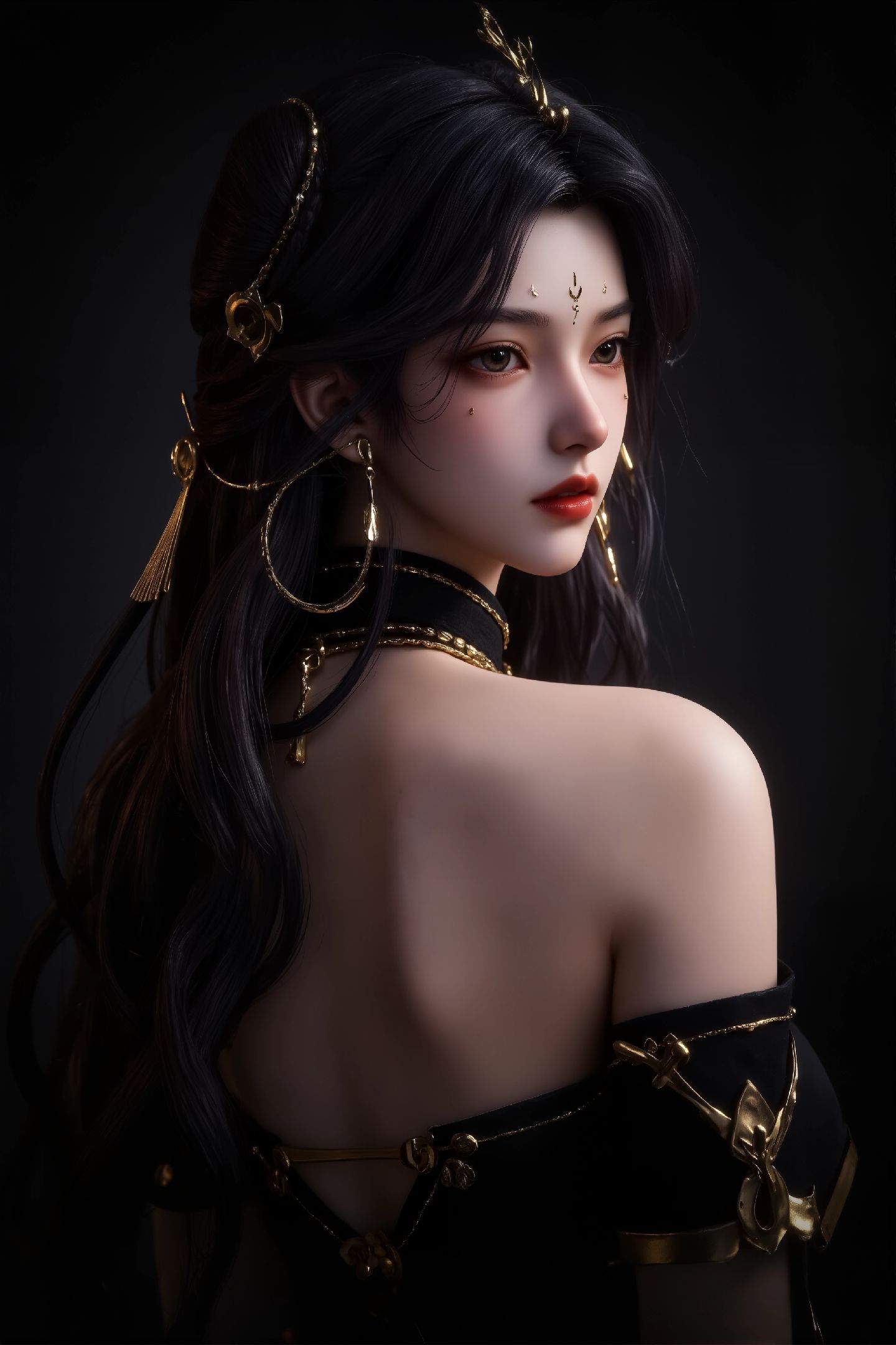 神印王座 冷筱 黑底黑色主题 国漫美女 动漫壁纸,第7张