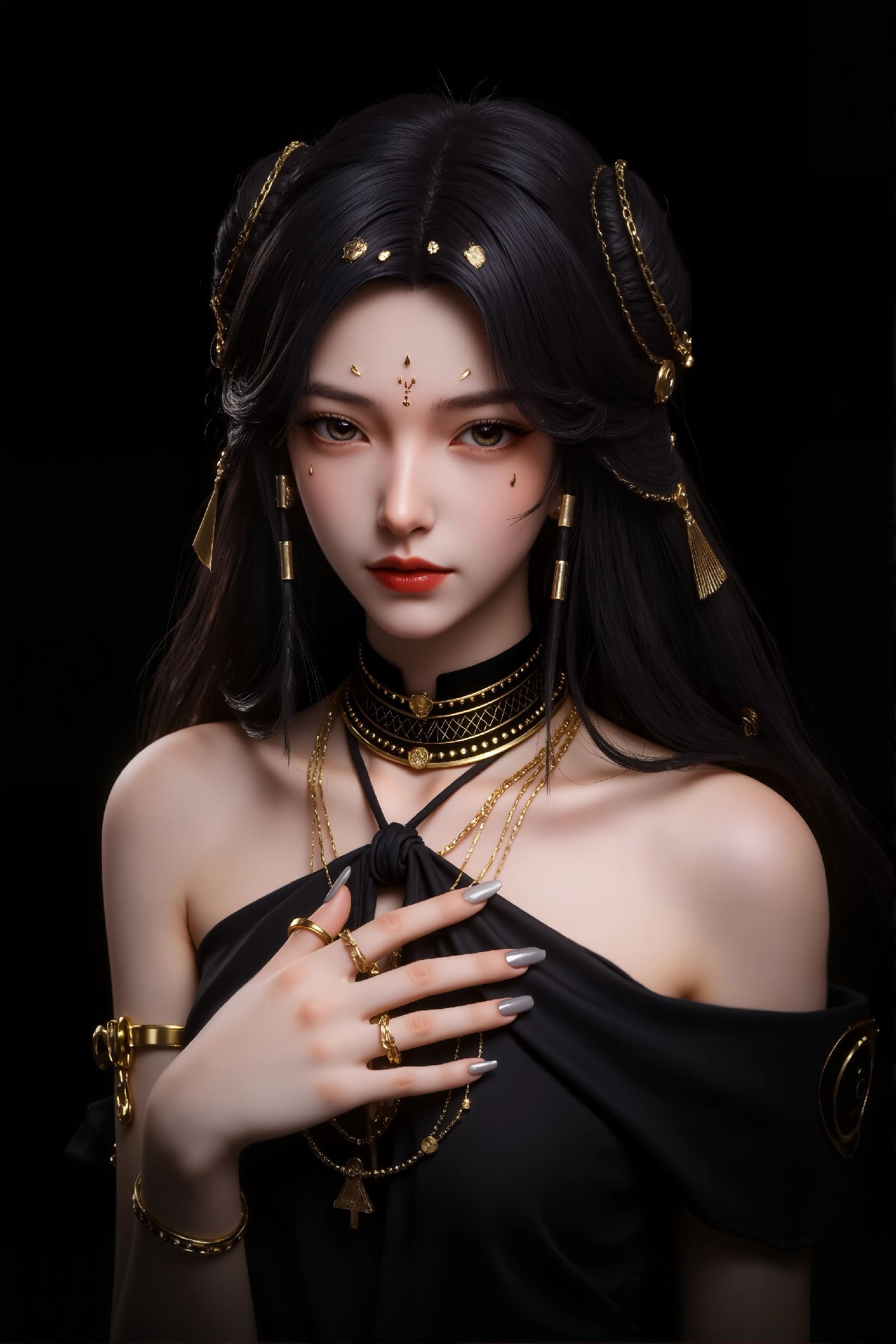 神印王座 冷筱 黑底黑色主题 国漫美女 动漫壁纸,第8张