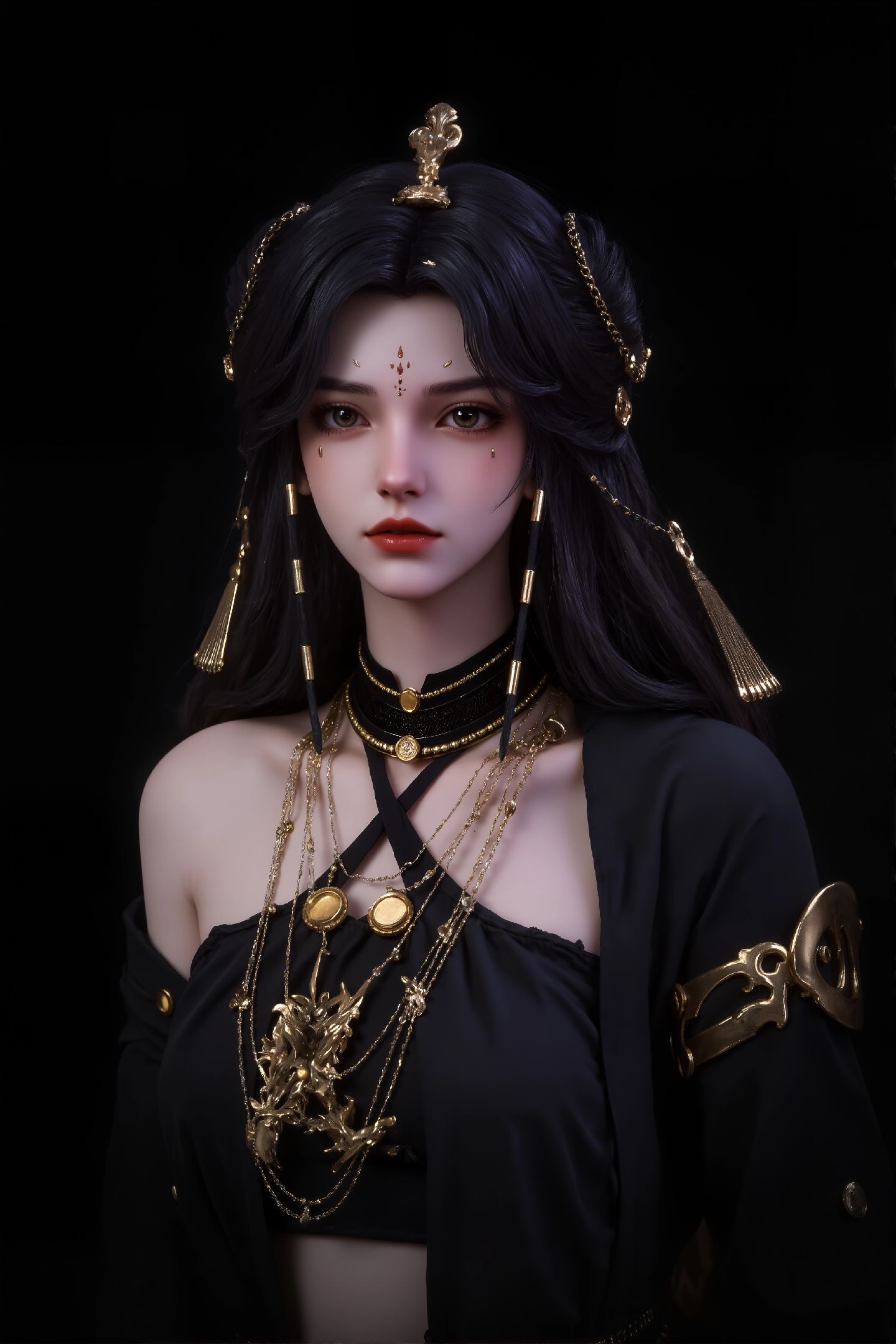 神印王座 冷筱 黑底黑色主题 国漫美女 动漫壁纸,第6张