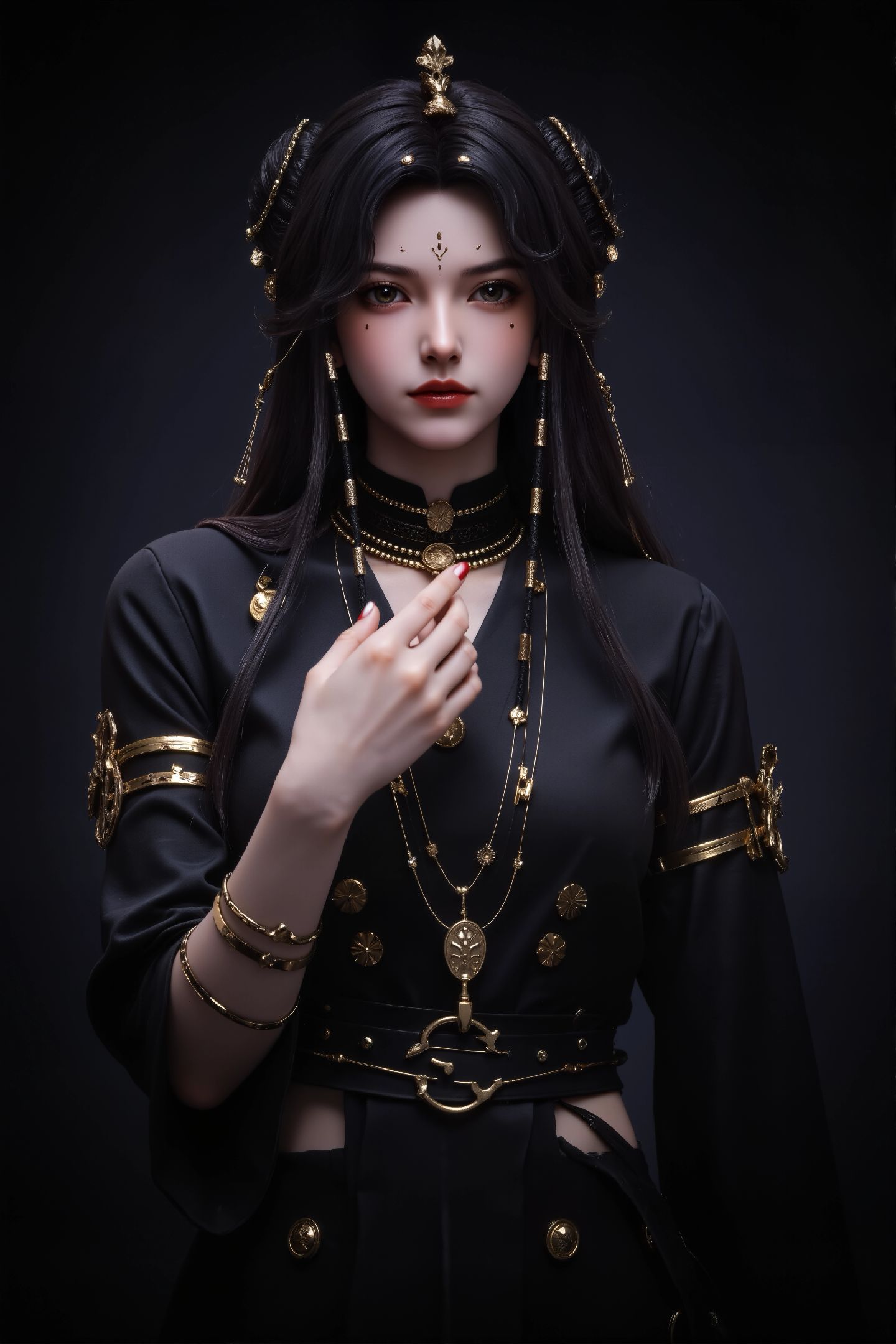 神印王座 冷筱 黑底黑色主题 国漫美女 动漫壁纸,第5张