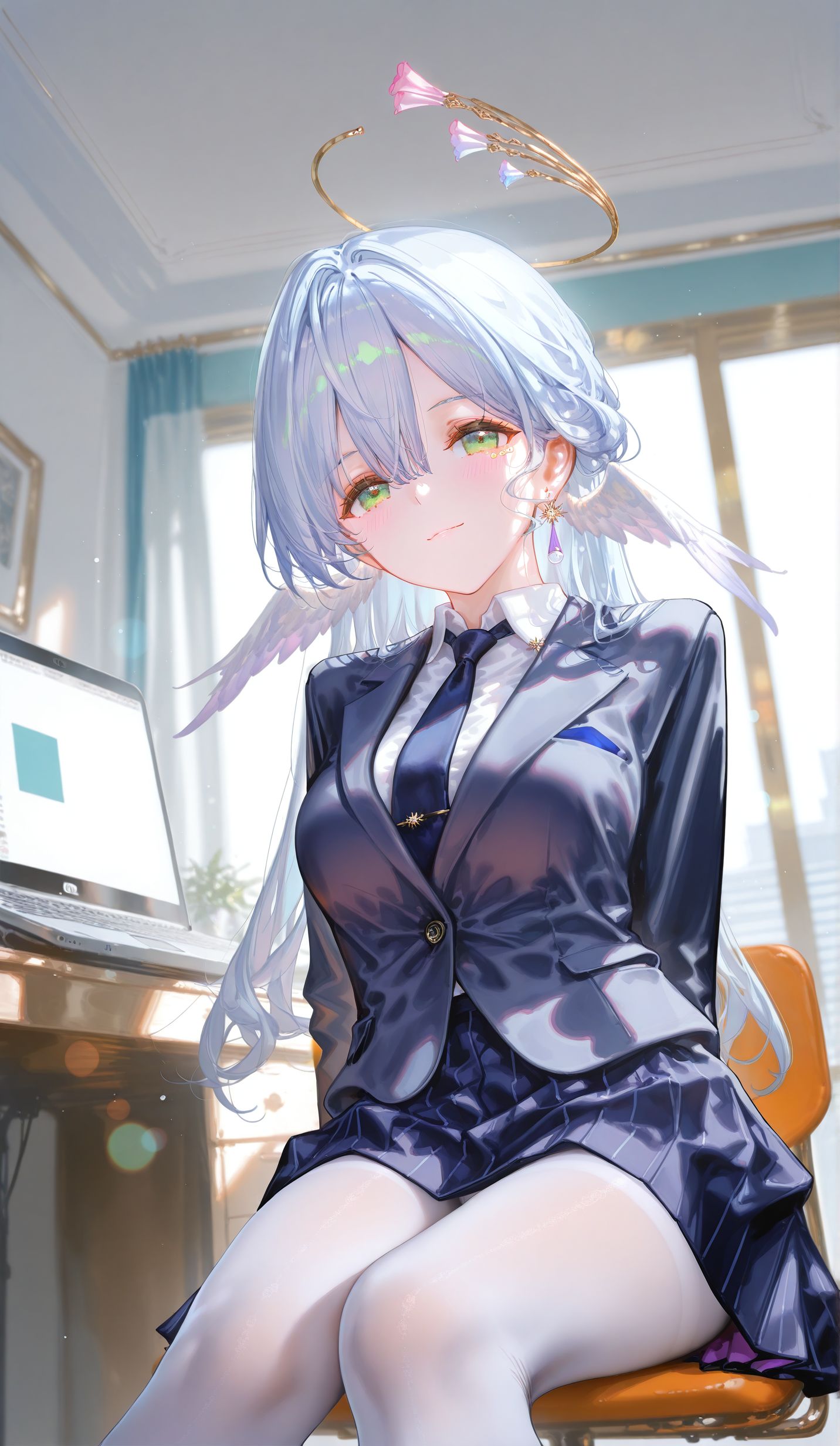 知更鸟职业装 二次元崩坏星穹铁道 黑丝白丝,第4张