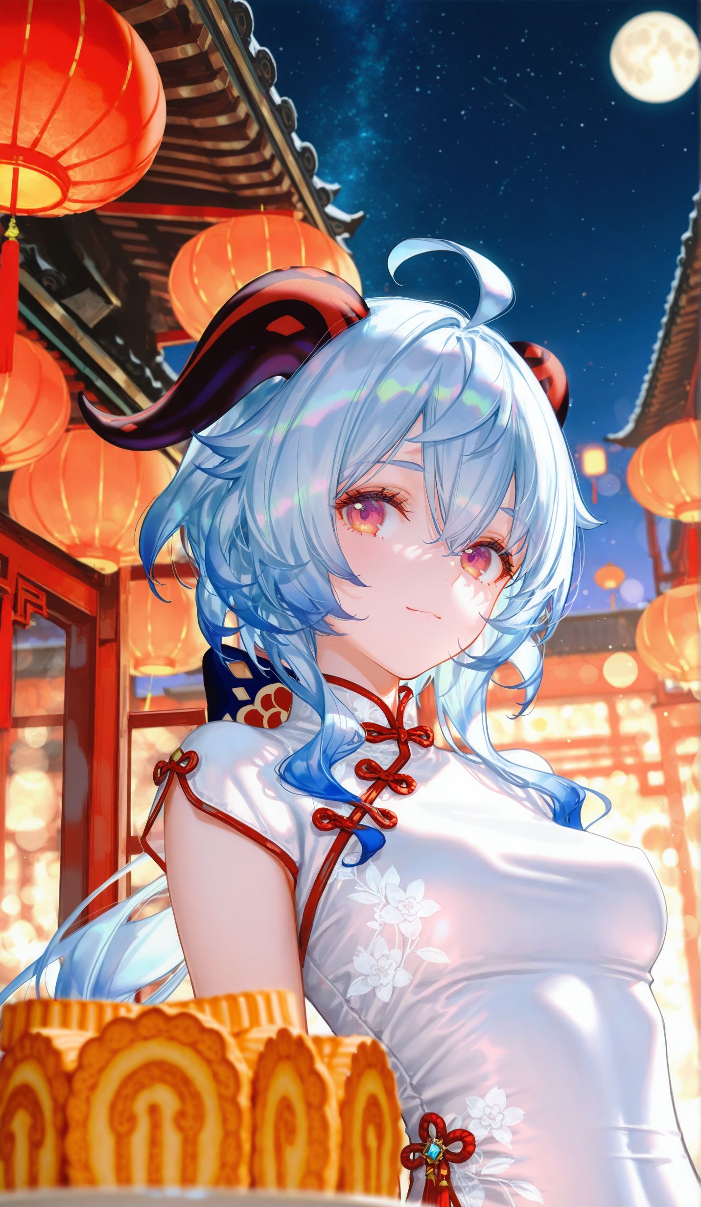 甘雨 中秋节主题 二次元游戏少女 原神旗袍,第4张