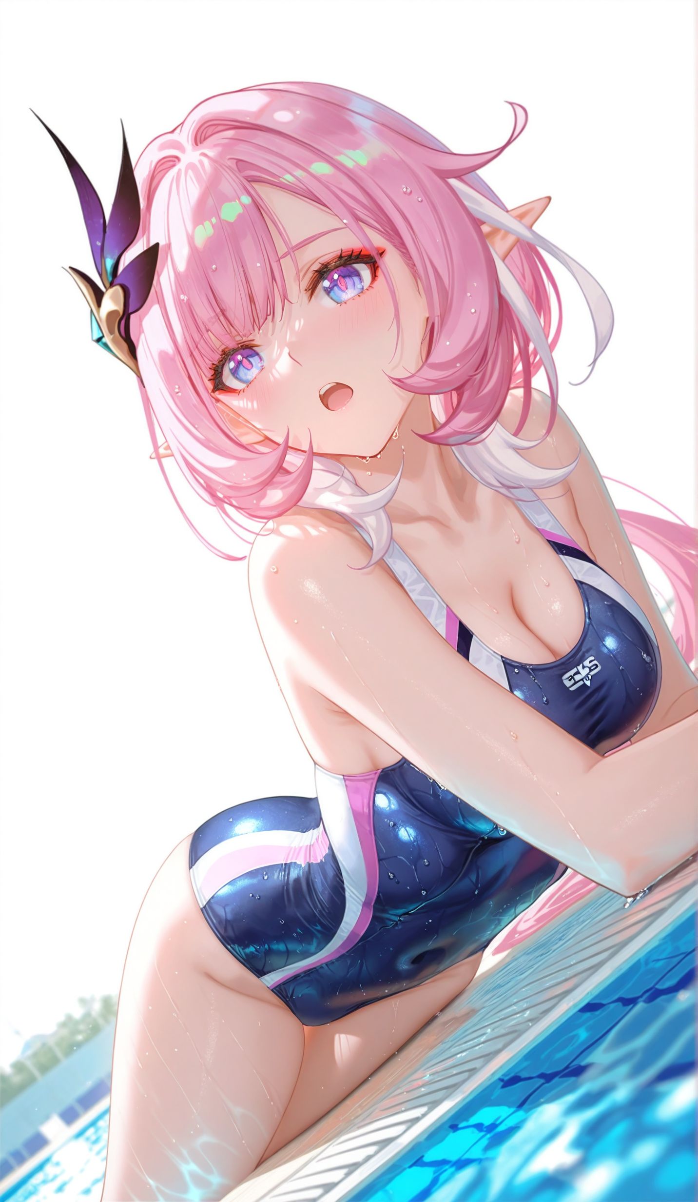 爱莉希雅死库水泳装 崩坏三泳池ai二次元少女壁纸图片,第4张