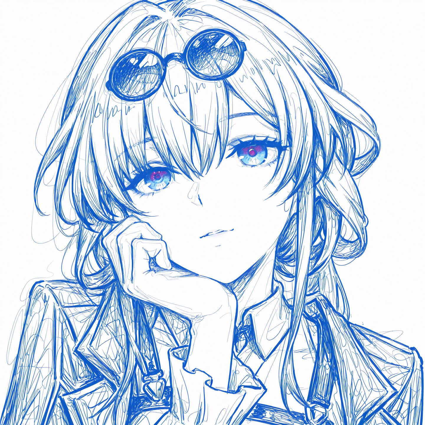 星穹铁道头像 花火 知更鸟 银狼 线稿,第1张