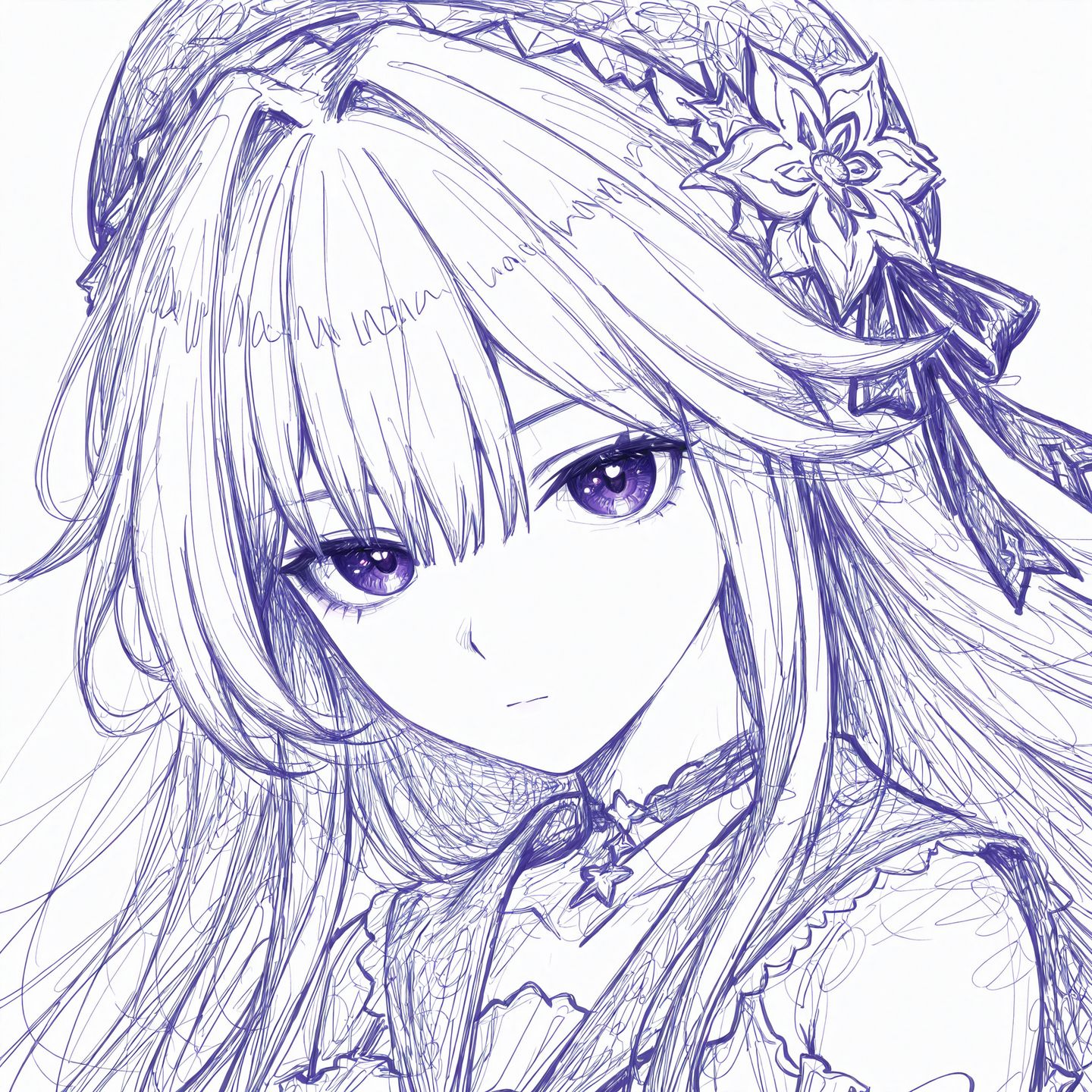 星穹铁道头像 花火 知更鸟 银狼 线稿,第6张